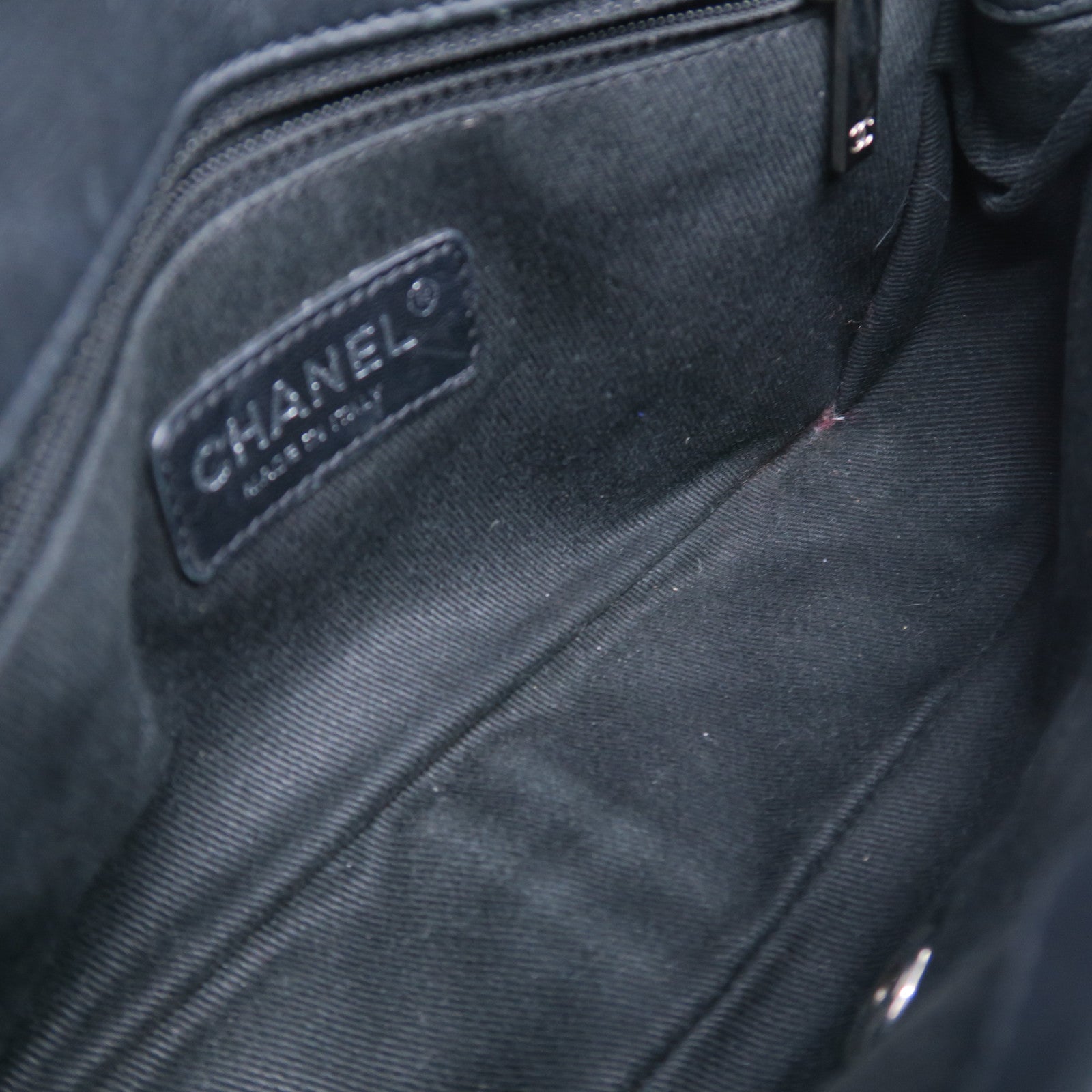 CHANEL 菱格漆皮皮革Chain Shoulder銀扣鏈帶手挽肩背兩用袋黑色