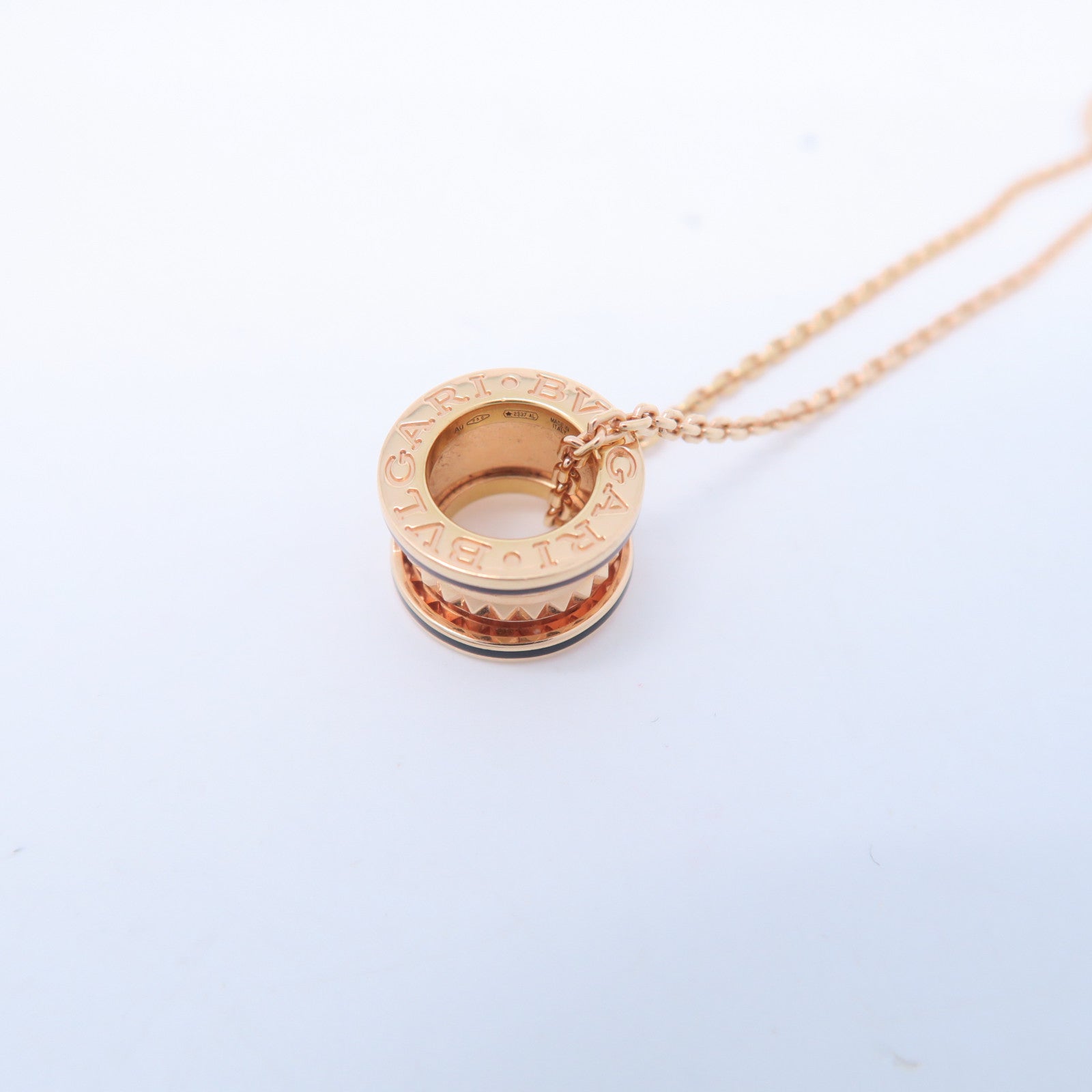BVLGARI 18K玫瑰金B-zero1necklace項鍊#44cm