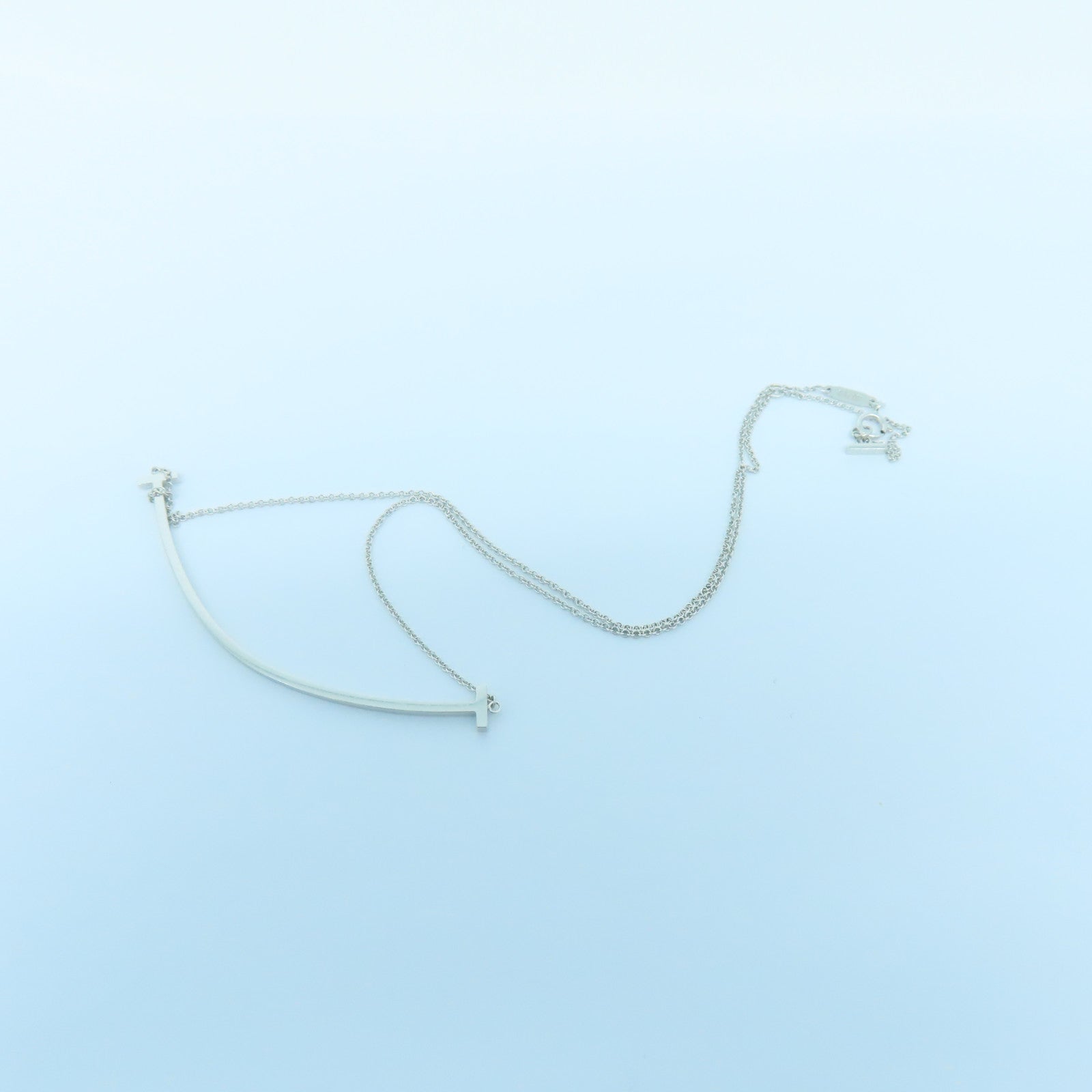 TIFFANY＆CO 18K白金T Smile Pendant項鍊