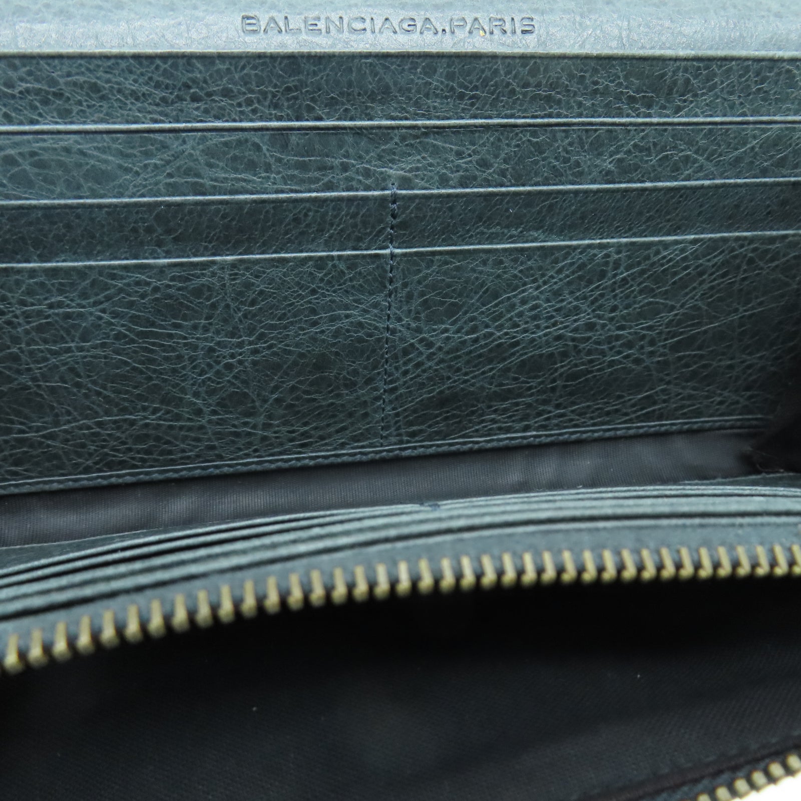 BALENCIAGA 【激減優惠】牛皮皮革Long Wallet金扣長錢包綠色