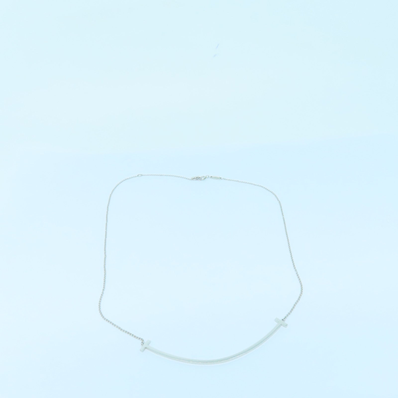TIFFANY＆CO 18K白金T Smile Pendant項鍊