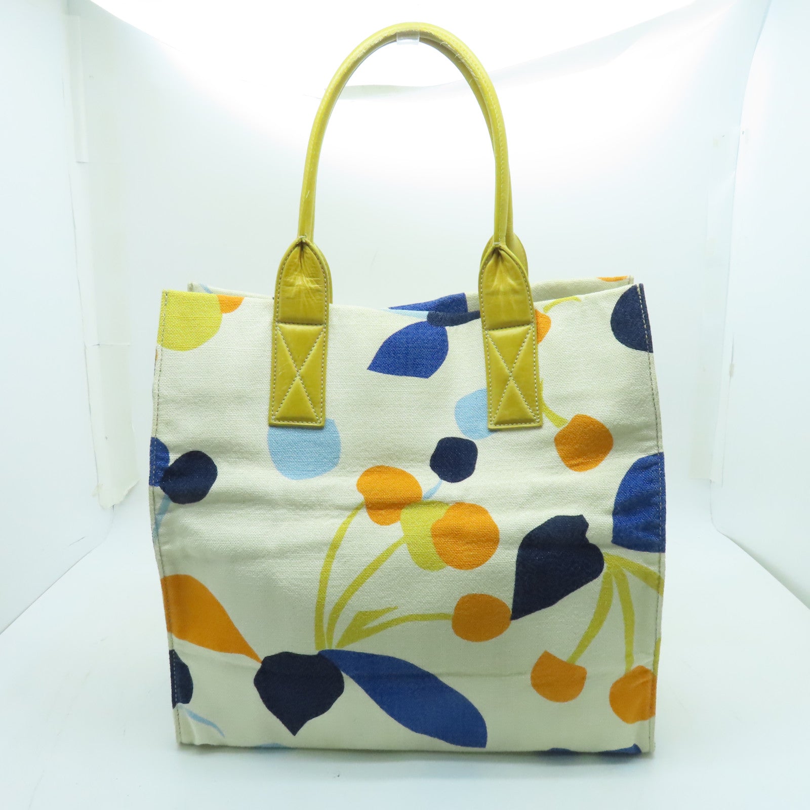 Miu Miu 【激減優惠】帆布Tote Bag銀扣手挽袋白色彩色