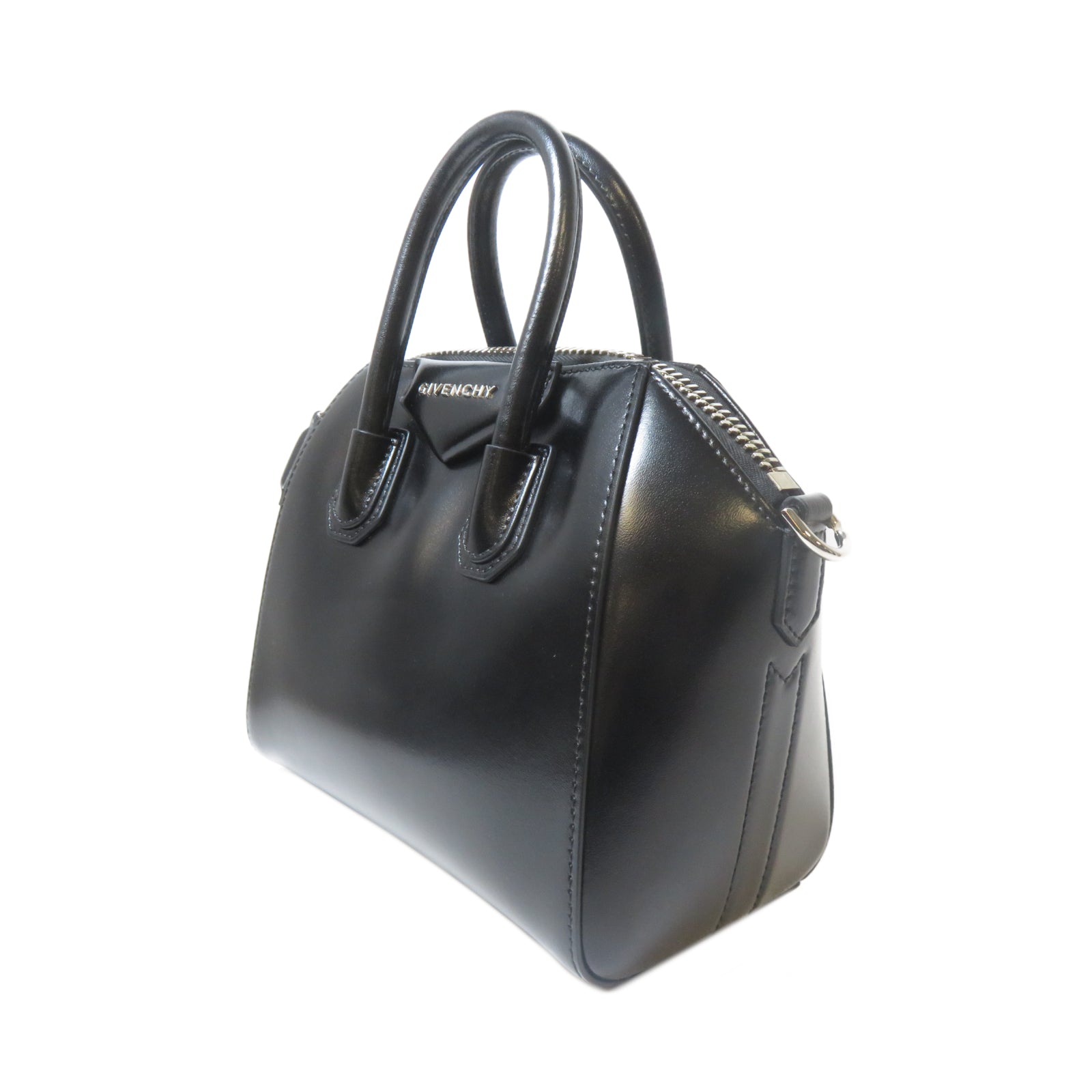 GIVENCHY 羊皮皮革2 Way Shoulder銀扣手挽肩背兩用袋黑色