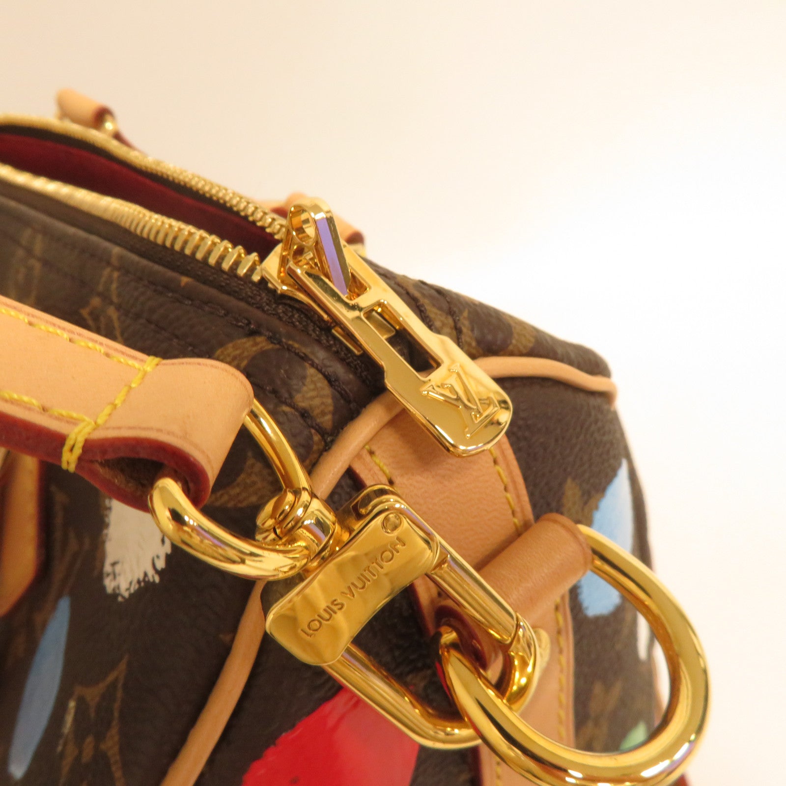 LOUIS VUITTON Monogram YK X LV Speedy Bandouliere 25金扣手挽肩背兩用袋啡色