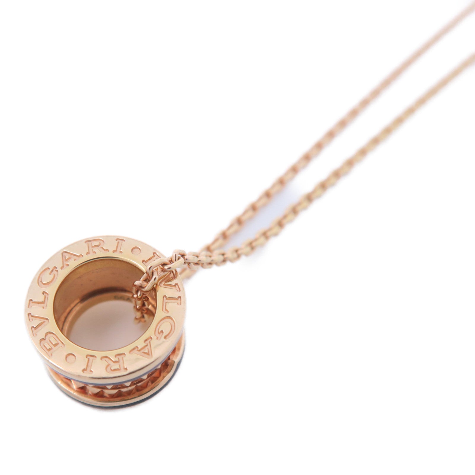 BVLGARI 18K玫瑰金B-zero1necklace項鍊#44cm