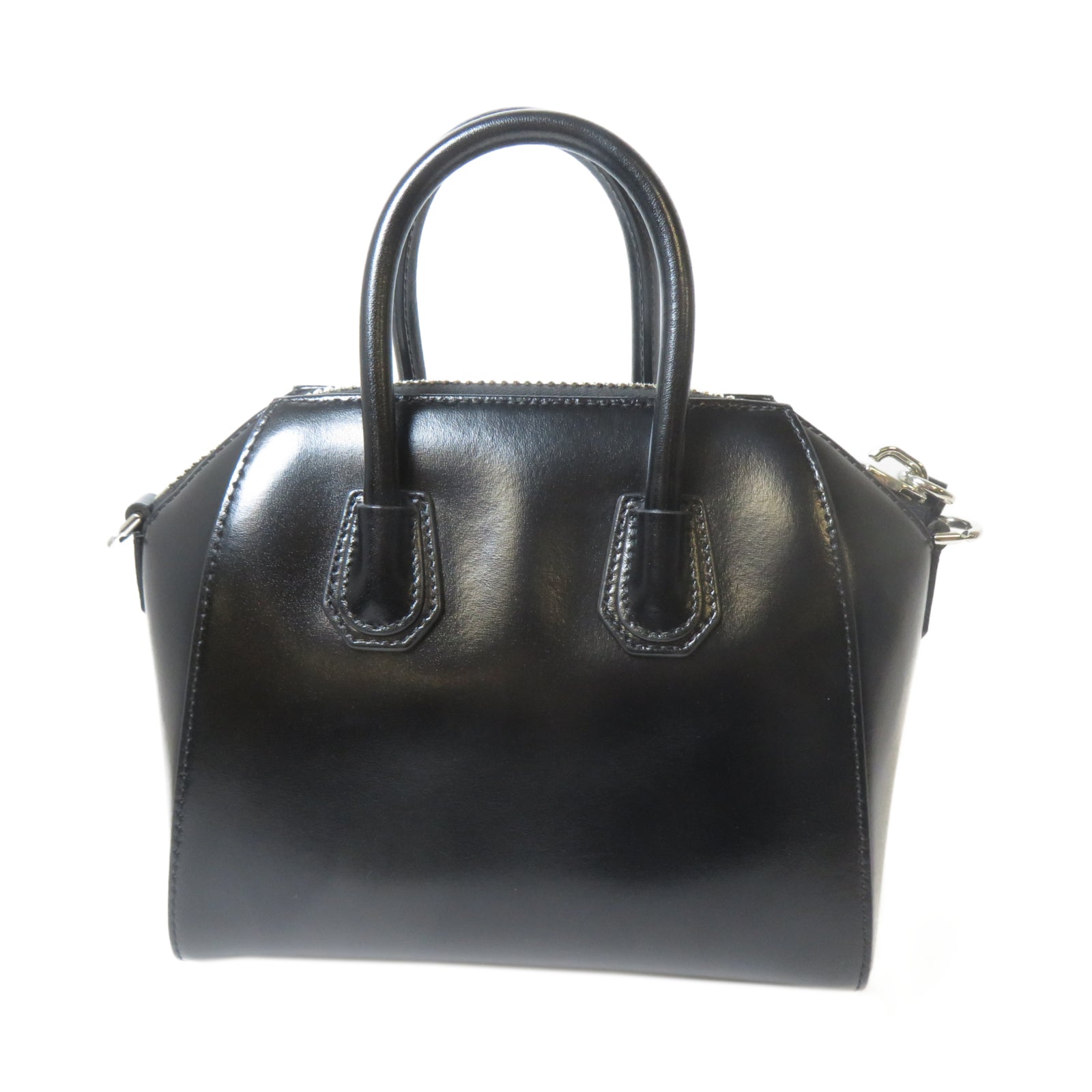 GIVENCHY 羊皮皮革2 Way Shoulder銀扣手挽肩背兩用袋黑色