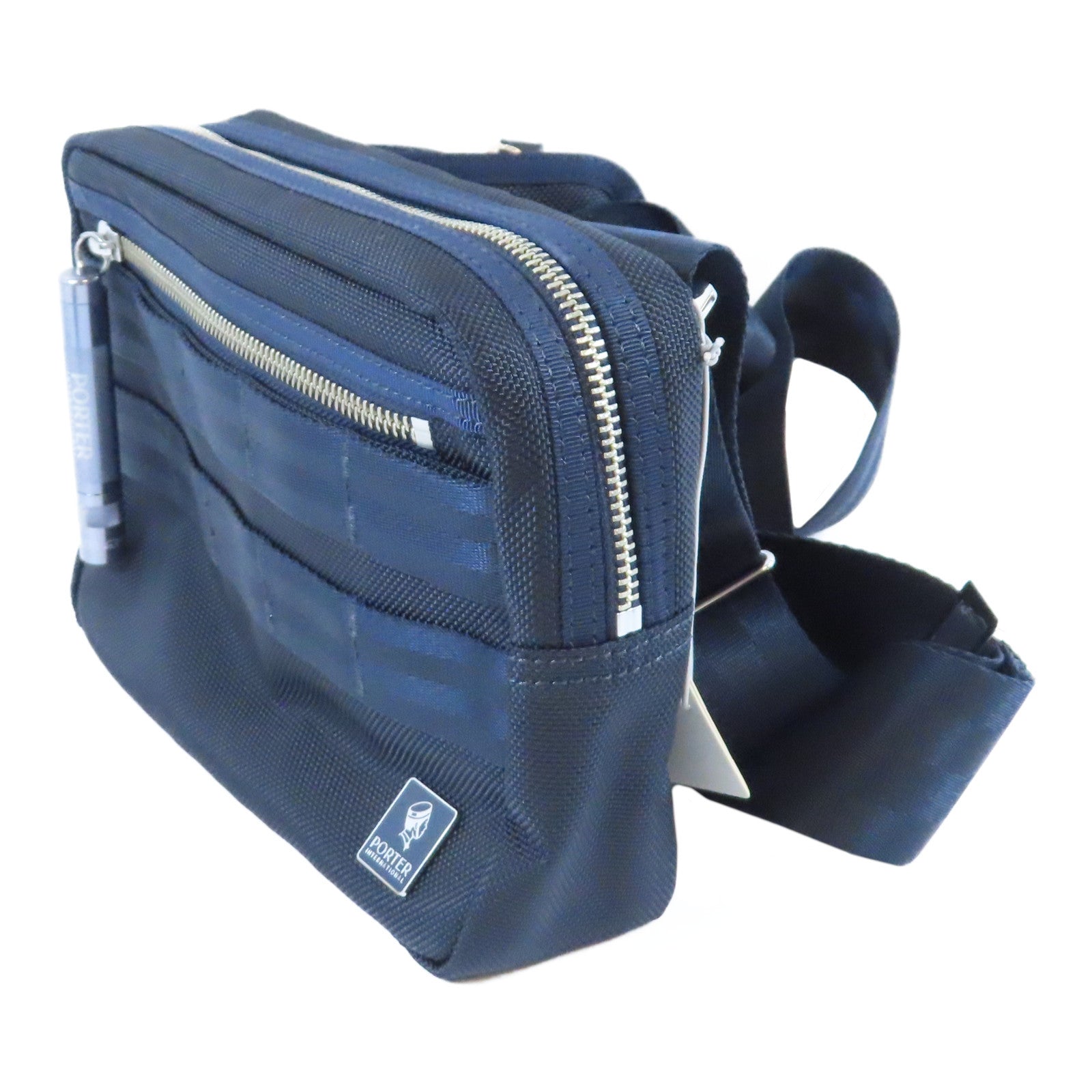 PORTER 尼龍Cross Carry Bag金扣肩背袋深藍色