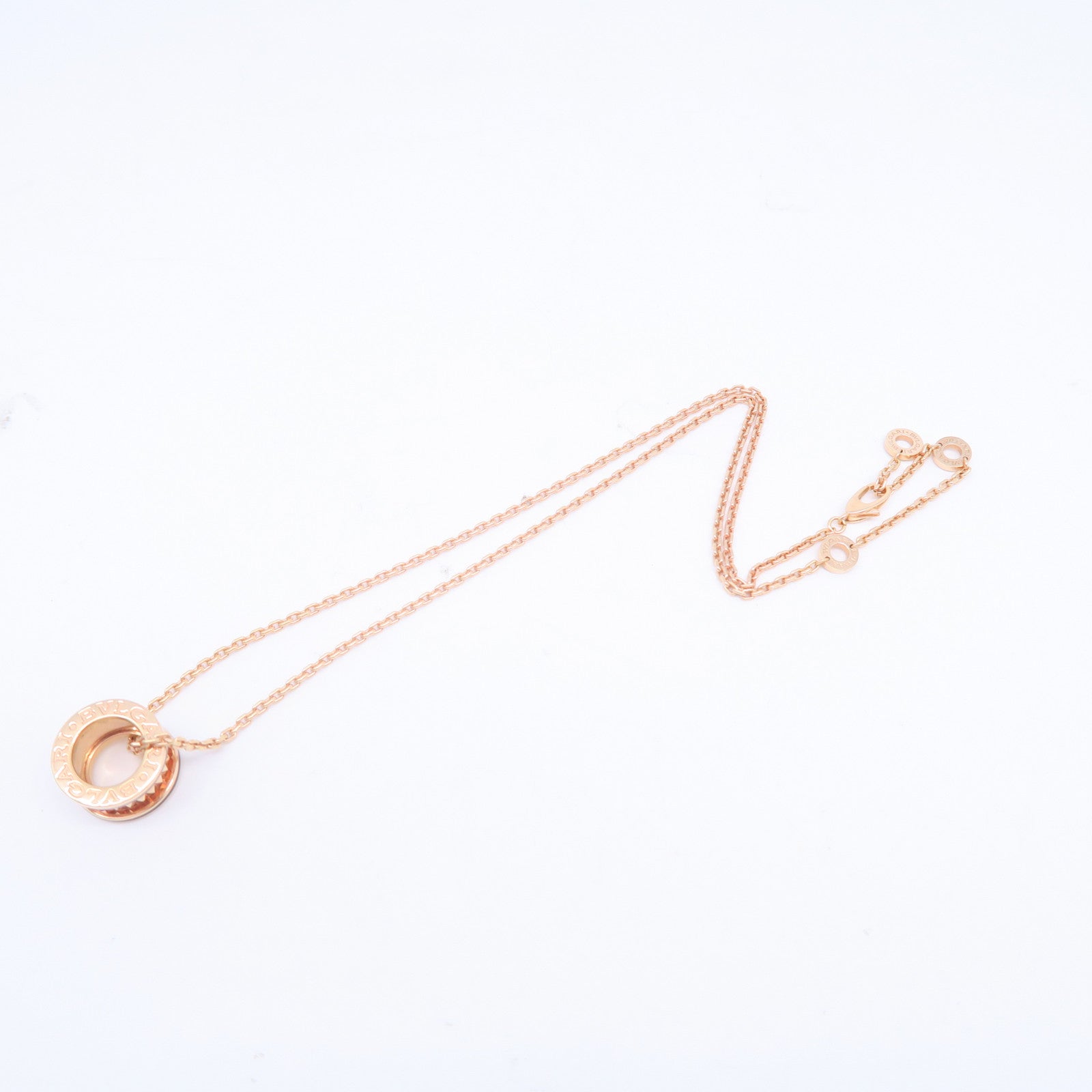 BVLGARI 18K玫瑰金B-zero1necklace項鍊#44cm