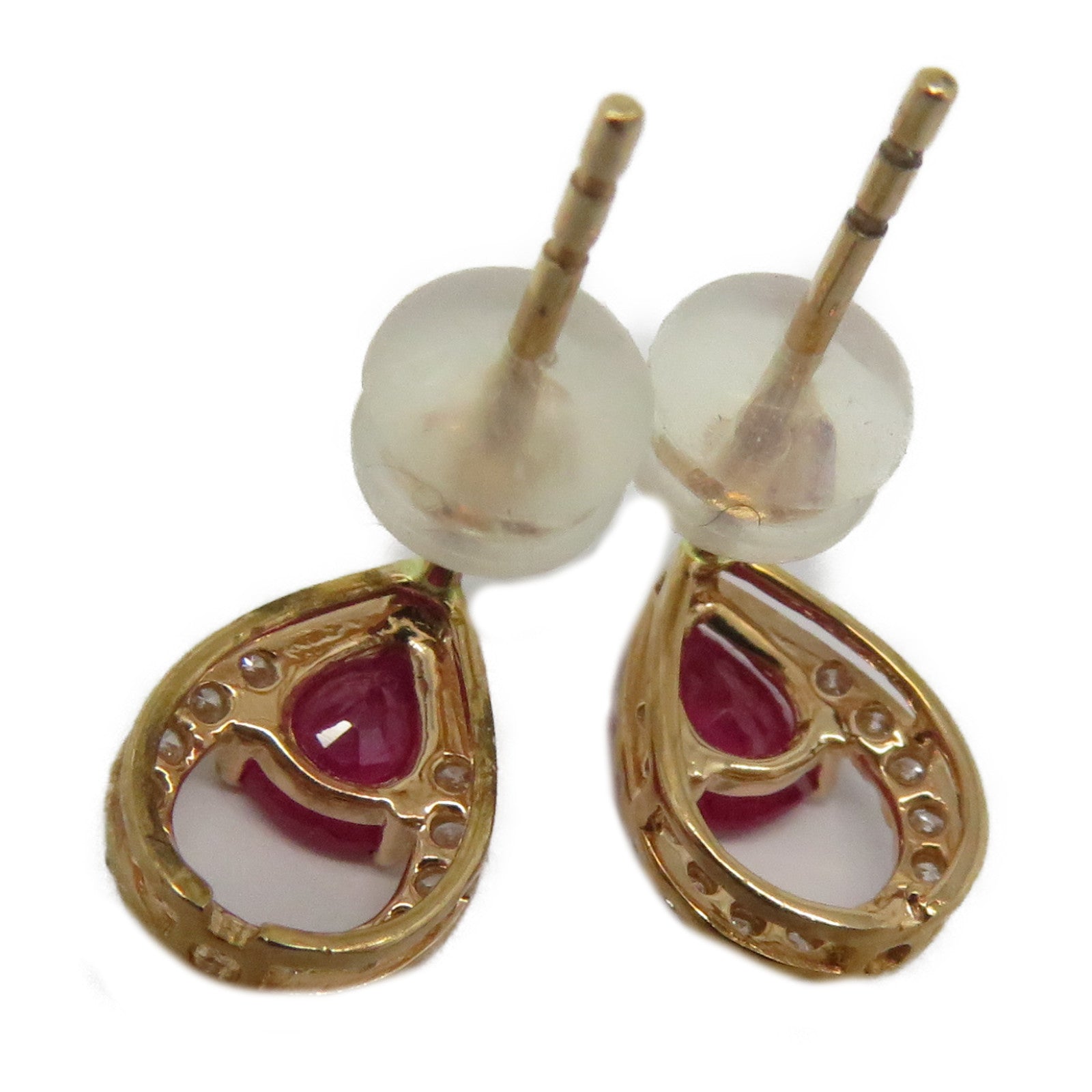 JEWELRY 18K玫瑰金Ruby Earrings 0.650ct紅寶石/0.230ct鑽石耳環紅色/金色