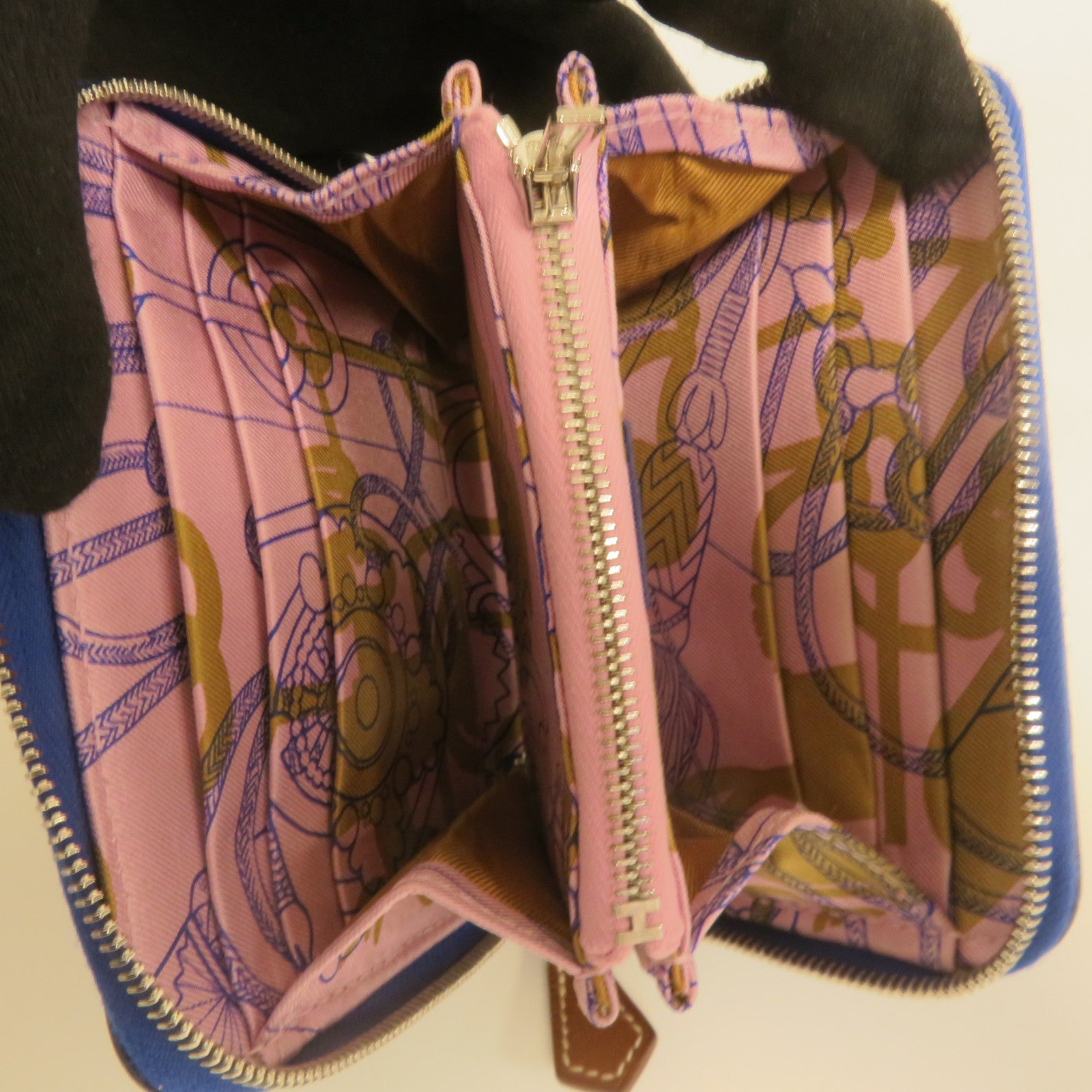 HERMES Epsom皮革銀扣Wallet錢包藍色