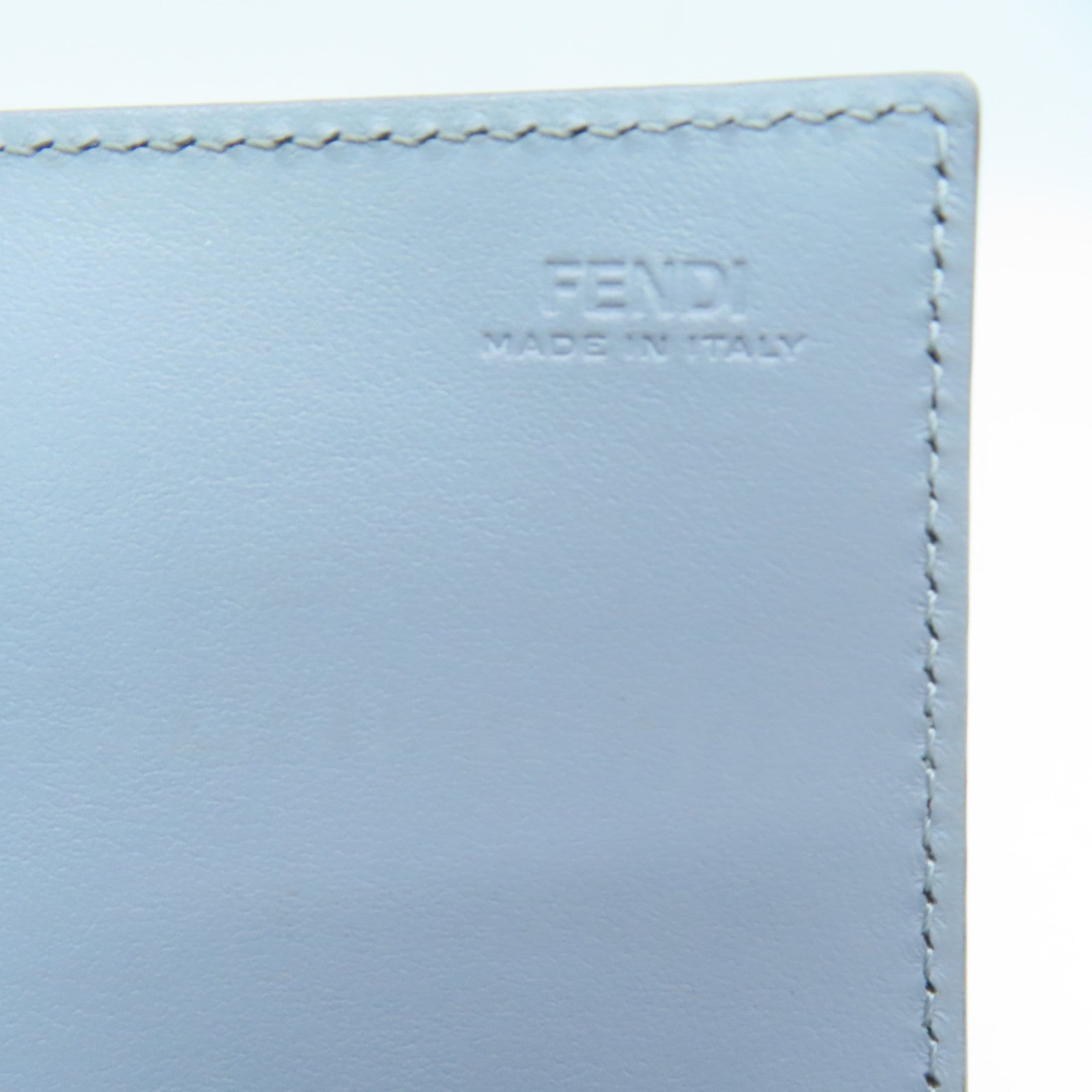 FENDI 牛皮皮革Long Wallet银扣长钱包灰色