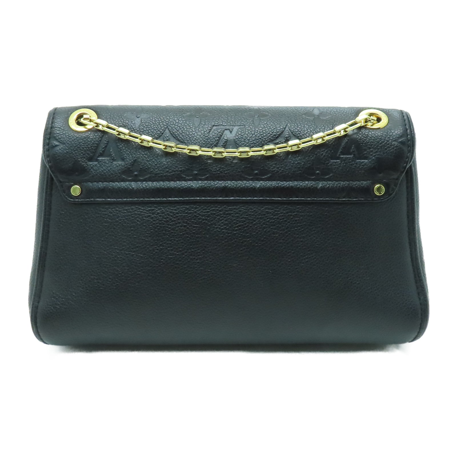 LOUIS VUITTON Monogram Empreinte Saint Germain PM金扣鏈帶肩背袋黒色
