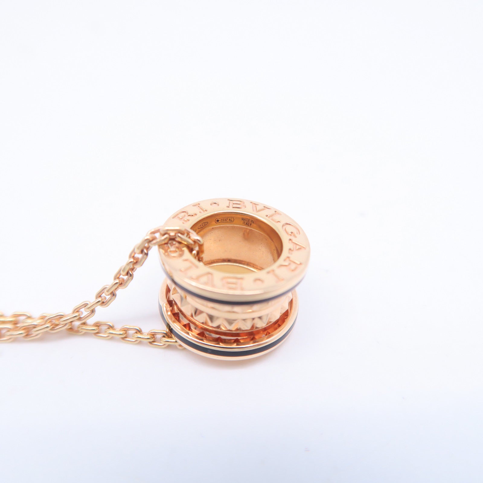 BVLGARI 18K玫瑰金B-zero1necklace項鍊#44cm