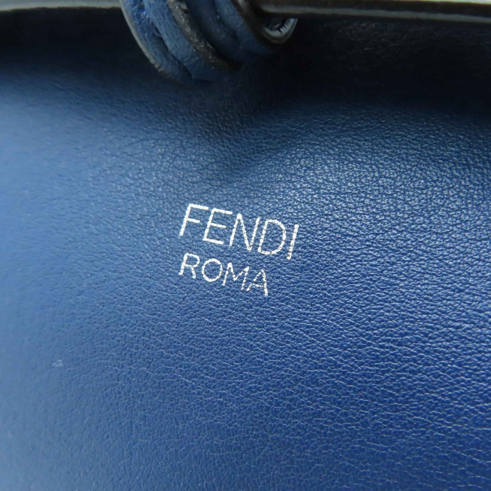 FENDI 牛皮皮革By the Way銀扣手挽肩背袋藍色