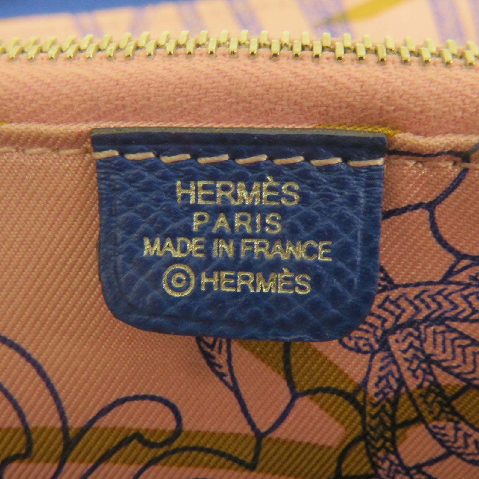 HERMES Epsom皮革銀扣Wallet錢包藍色
