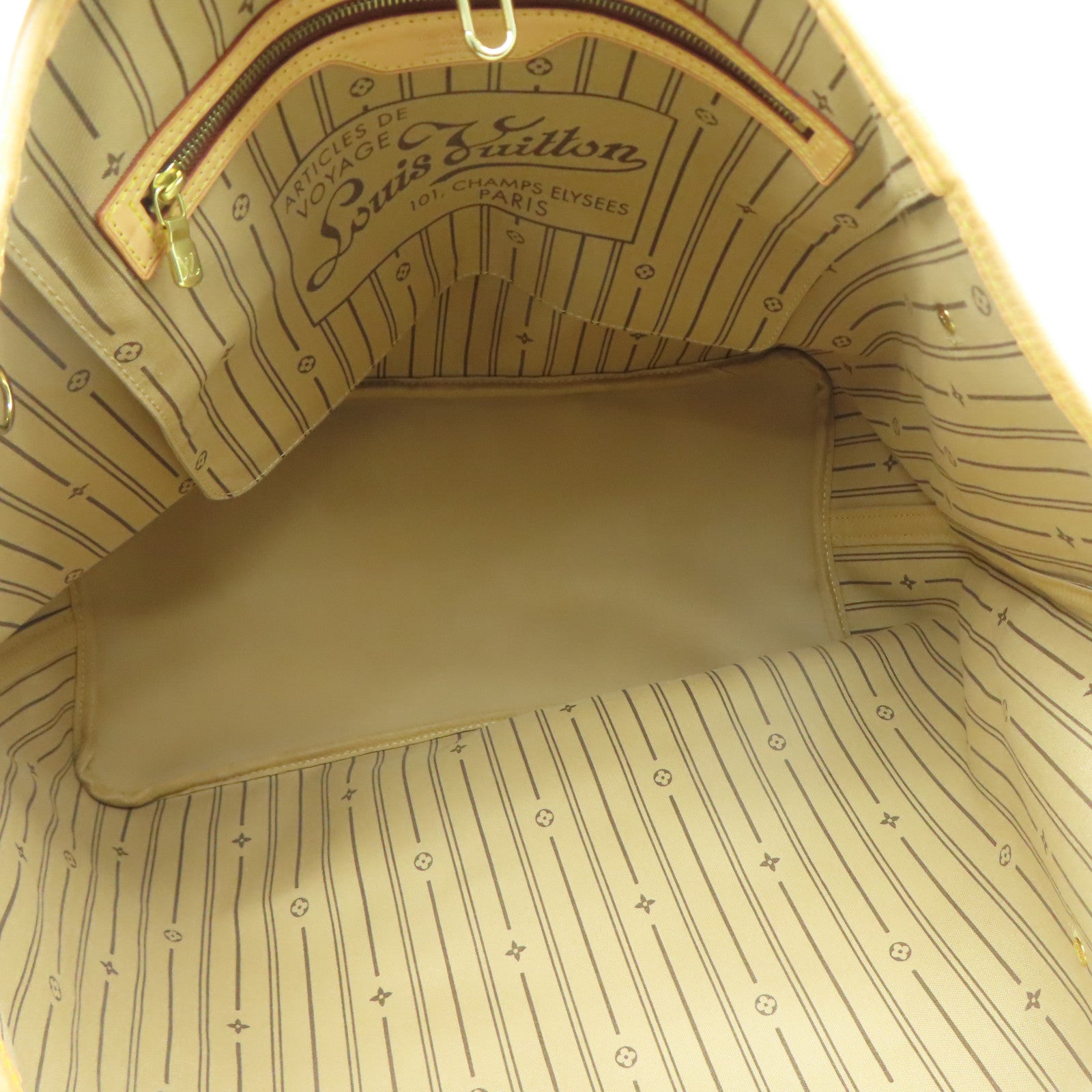LOUIS VUITTON Monogram Neverfull GM gold buckle shoulder bag / hand bag brown
