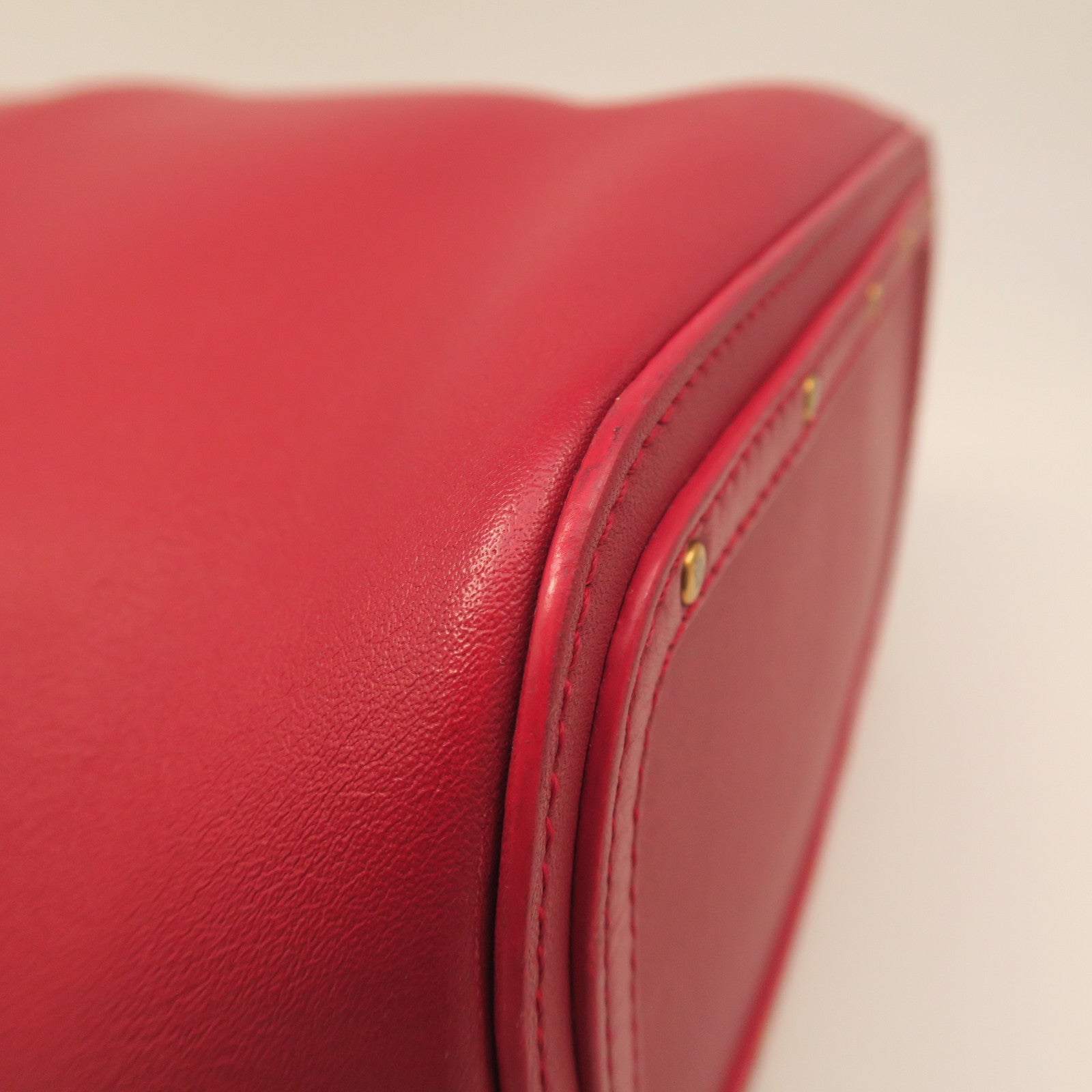 Chloe Leather Shoulder Bag Gold Button Shoulder Bag Red