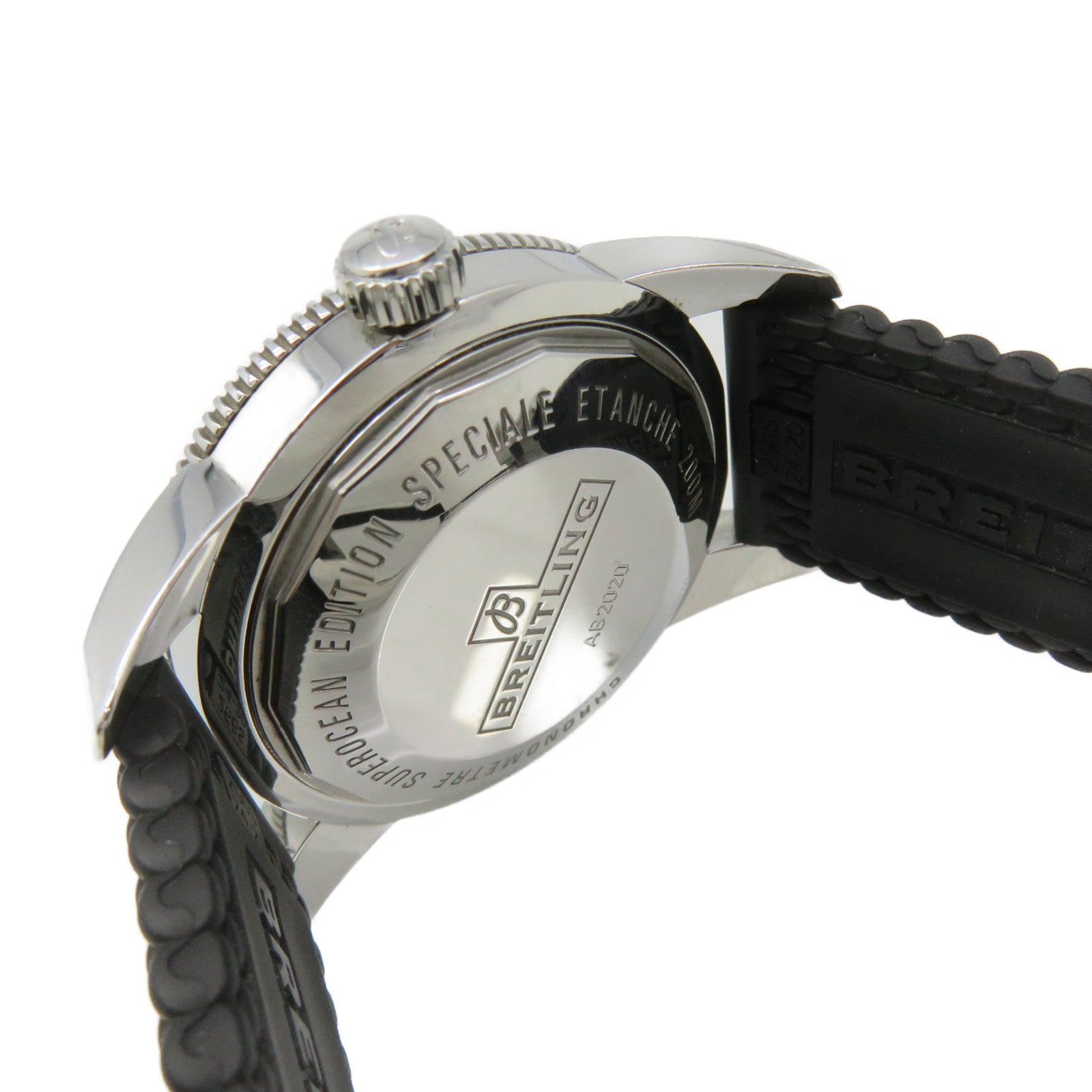 BREITLING Superocean Heritage B20 Watch不鏽鋼橡膠帶自動機芯手錶黑色