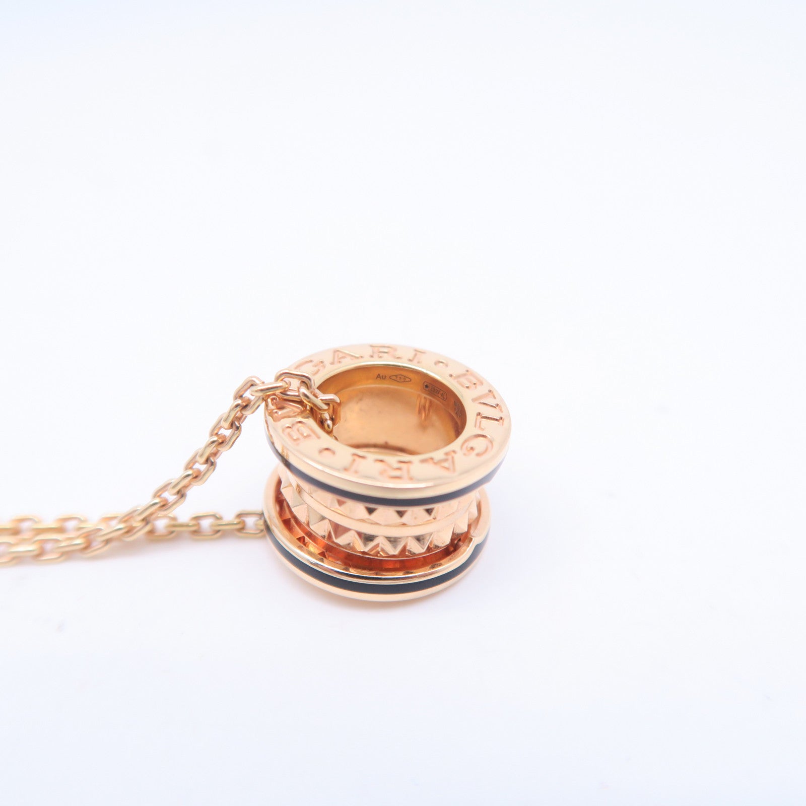 BVLGARI 18K玫瑰金B-zero1necklace項鍊#44cm
