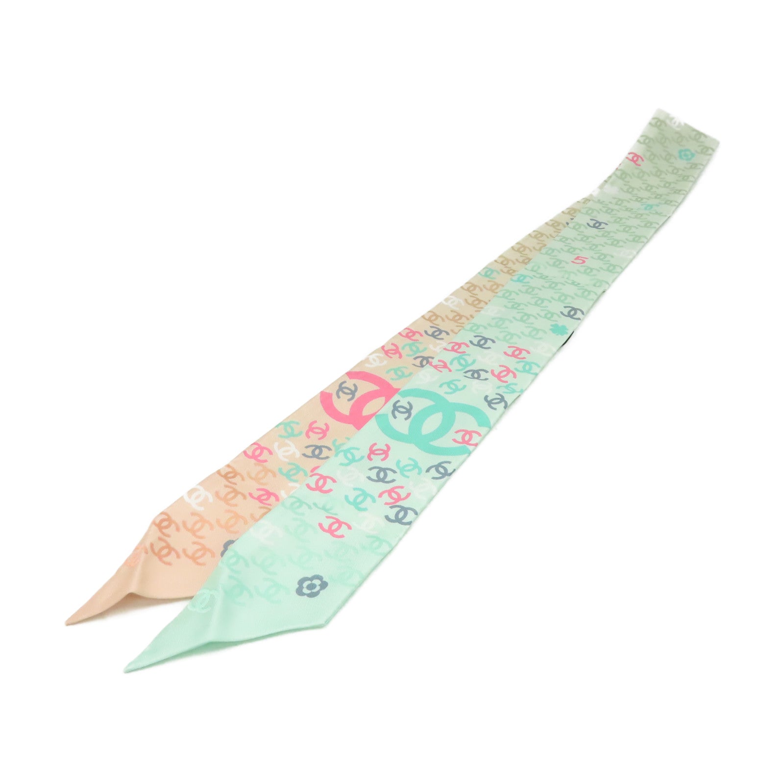 CHANEL 絲質Scarf絲巾粉紅色/淺綠色/彩色 – Brand Off Hong Kong Online Store
