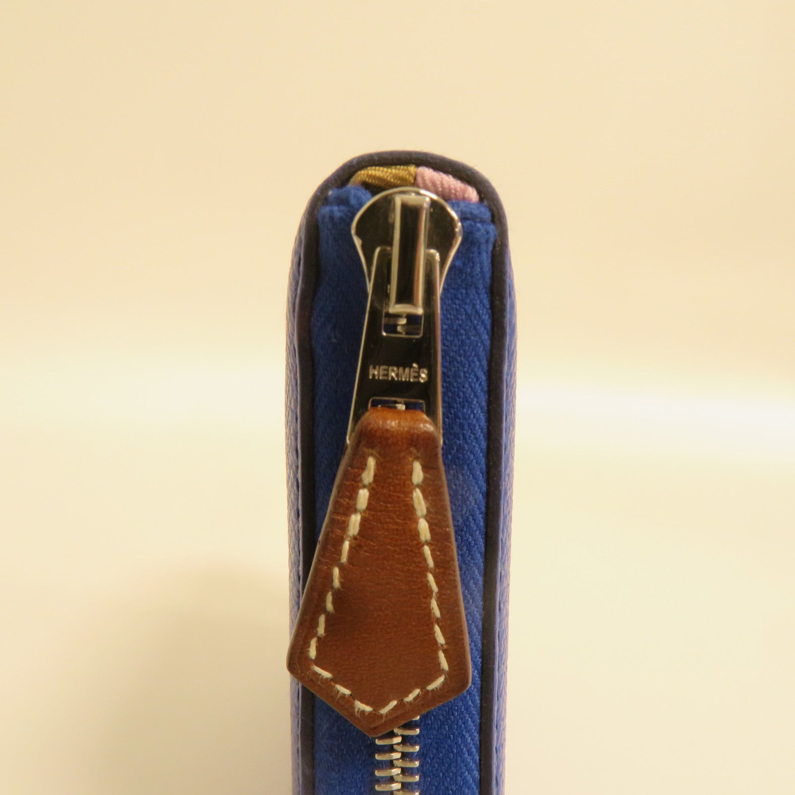 HERMES Epsom皮革銀扣Wallet錢包藍色