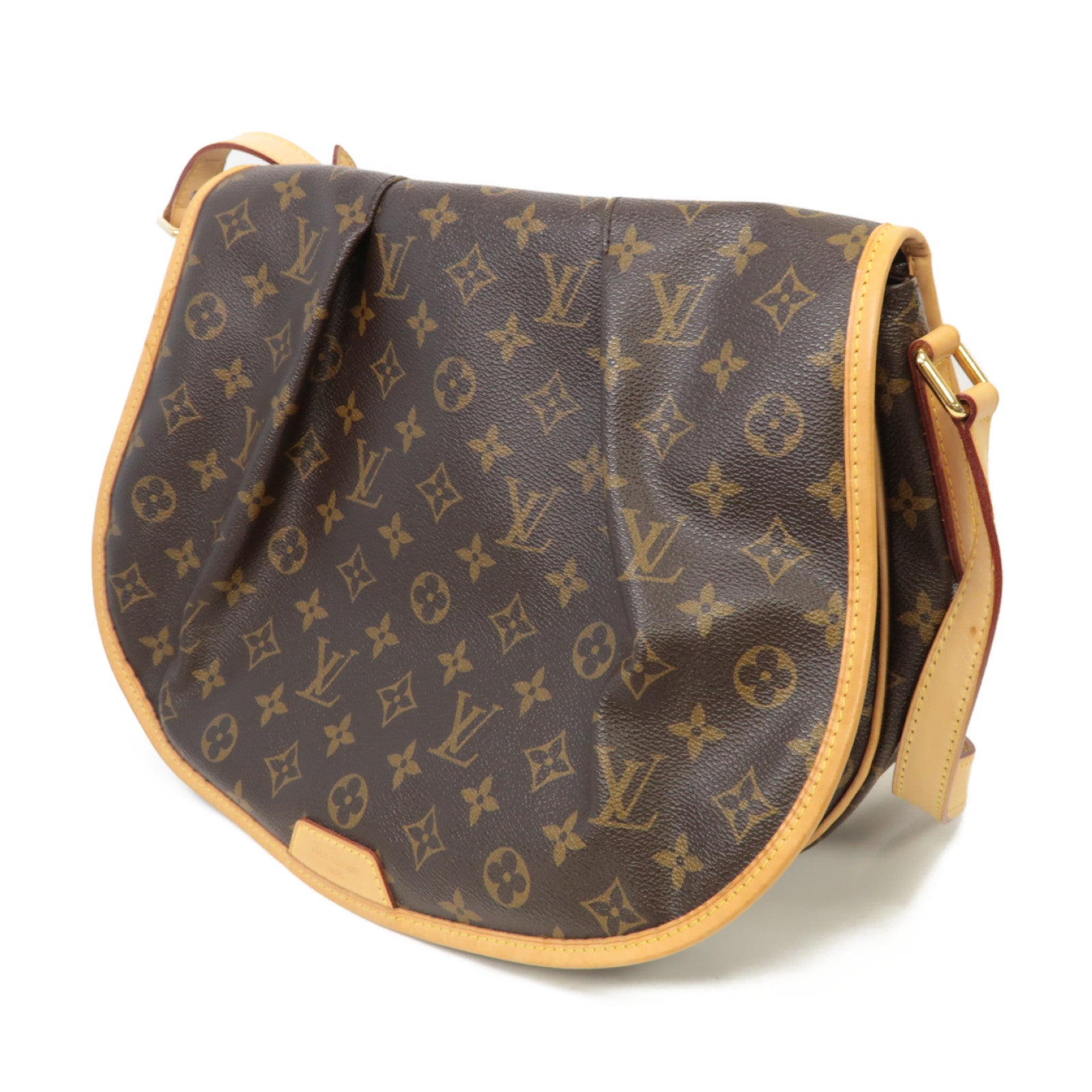 LOUIS VUITTON Monogram Menilmontant MM金扣肩背袋啡色