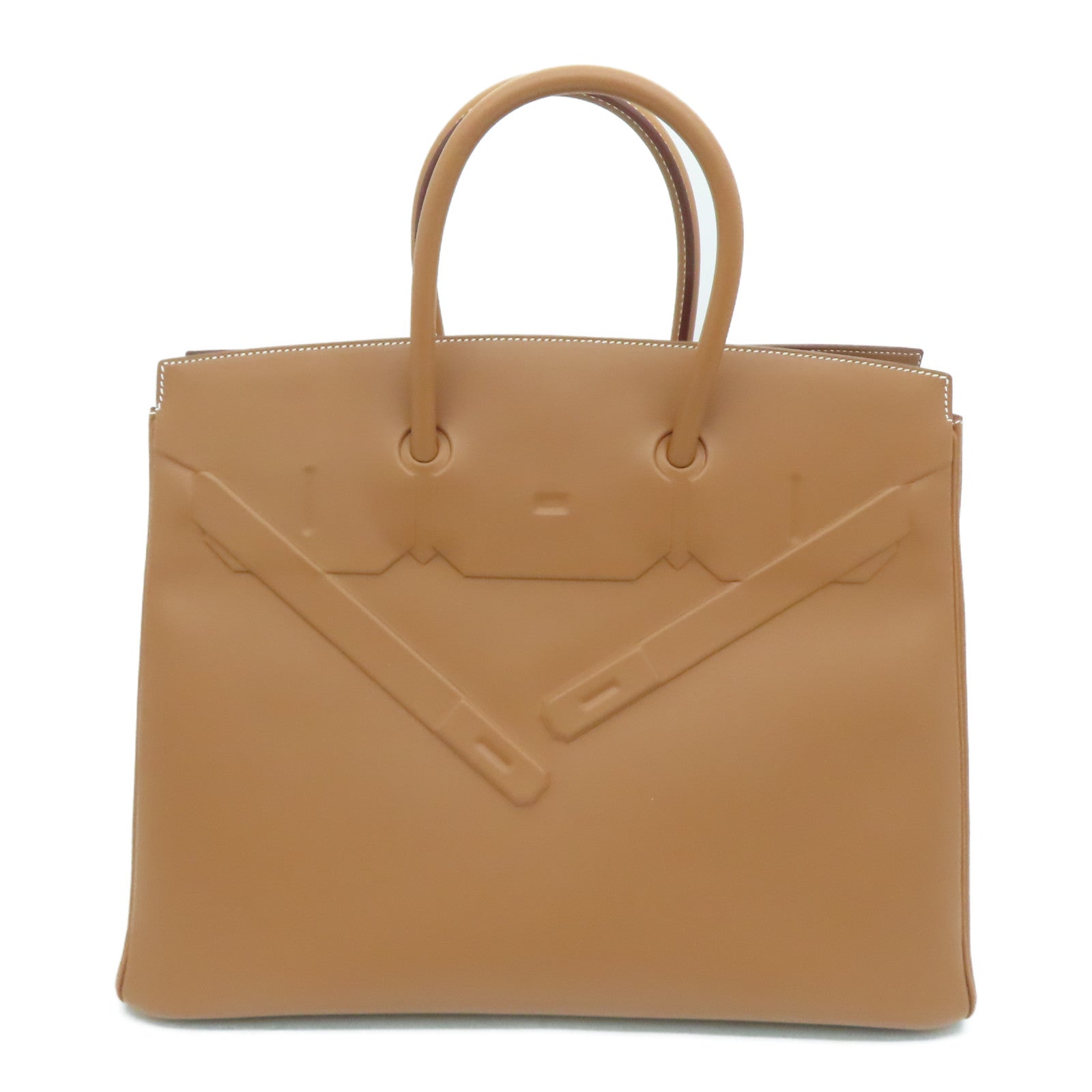 HERMES [Sharp Discount] Swift Leather Shadow 35 Handle Bag Gold