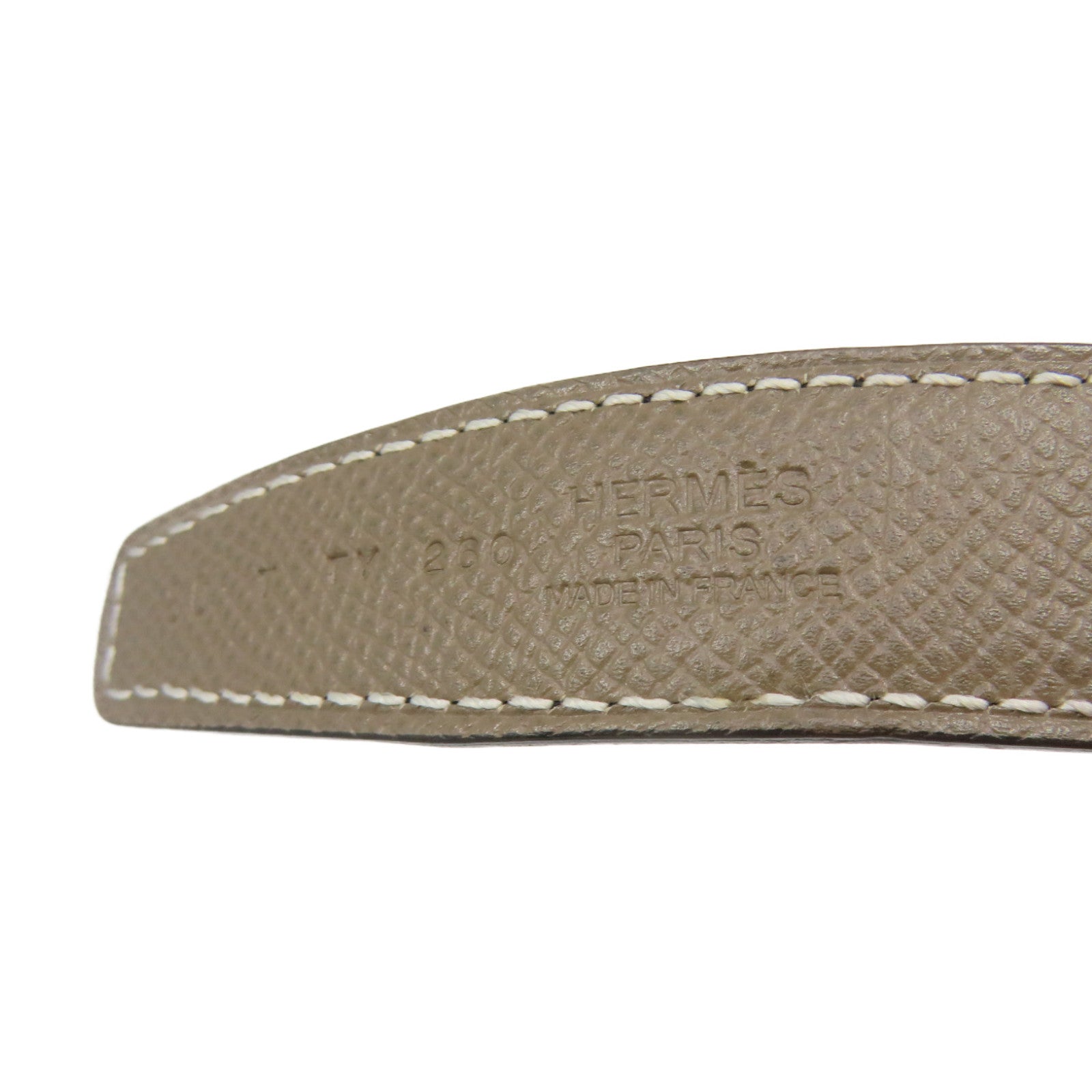 HERMES Epsom Leather/Swiftpige Belt Silver Buckle Leather Belt Black/Etoupe Black/Brown