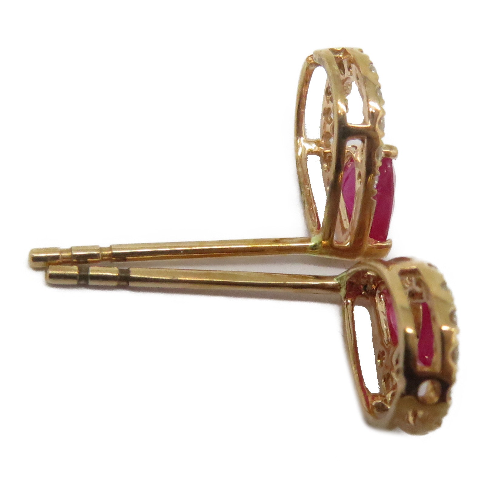 JEWELRY 18K玫瑰金Ruby Earrings 0.650ct紅寶石/0.230ct鑽石耳環紅色/金色