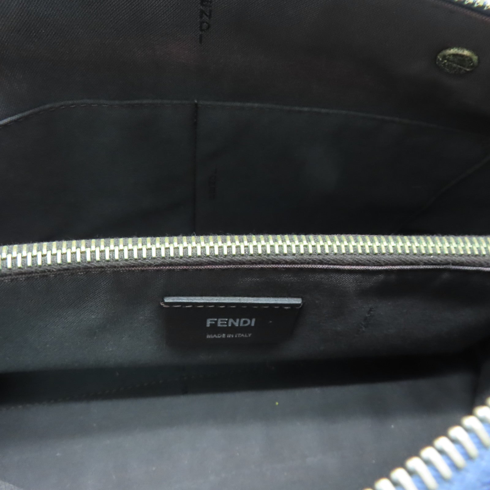 FENDI 牛皮皮革By the Way銀扣手挽肩背袋藍色