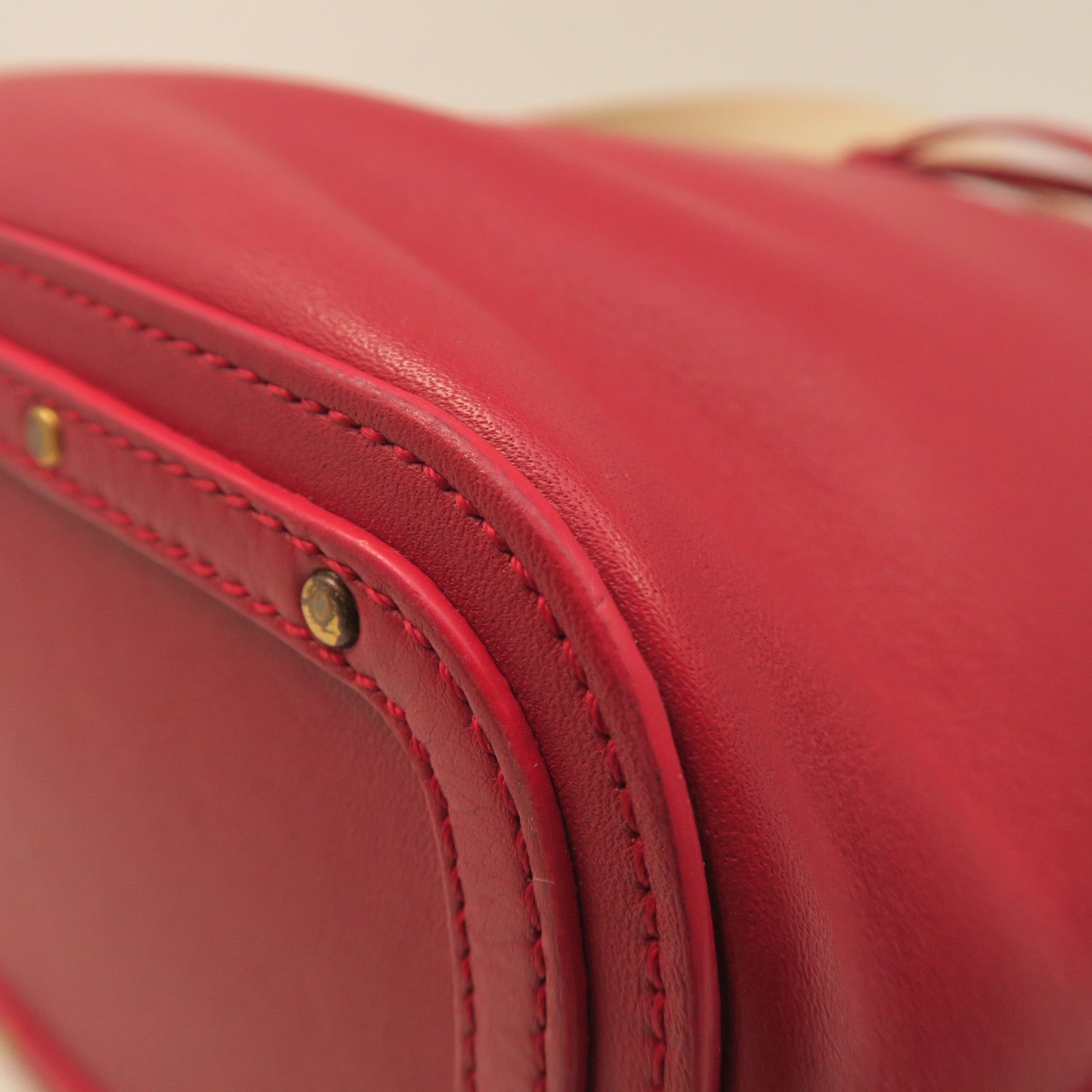 Chloe Leather Shoulder Bag Gold Button Shoulder Bag Red