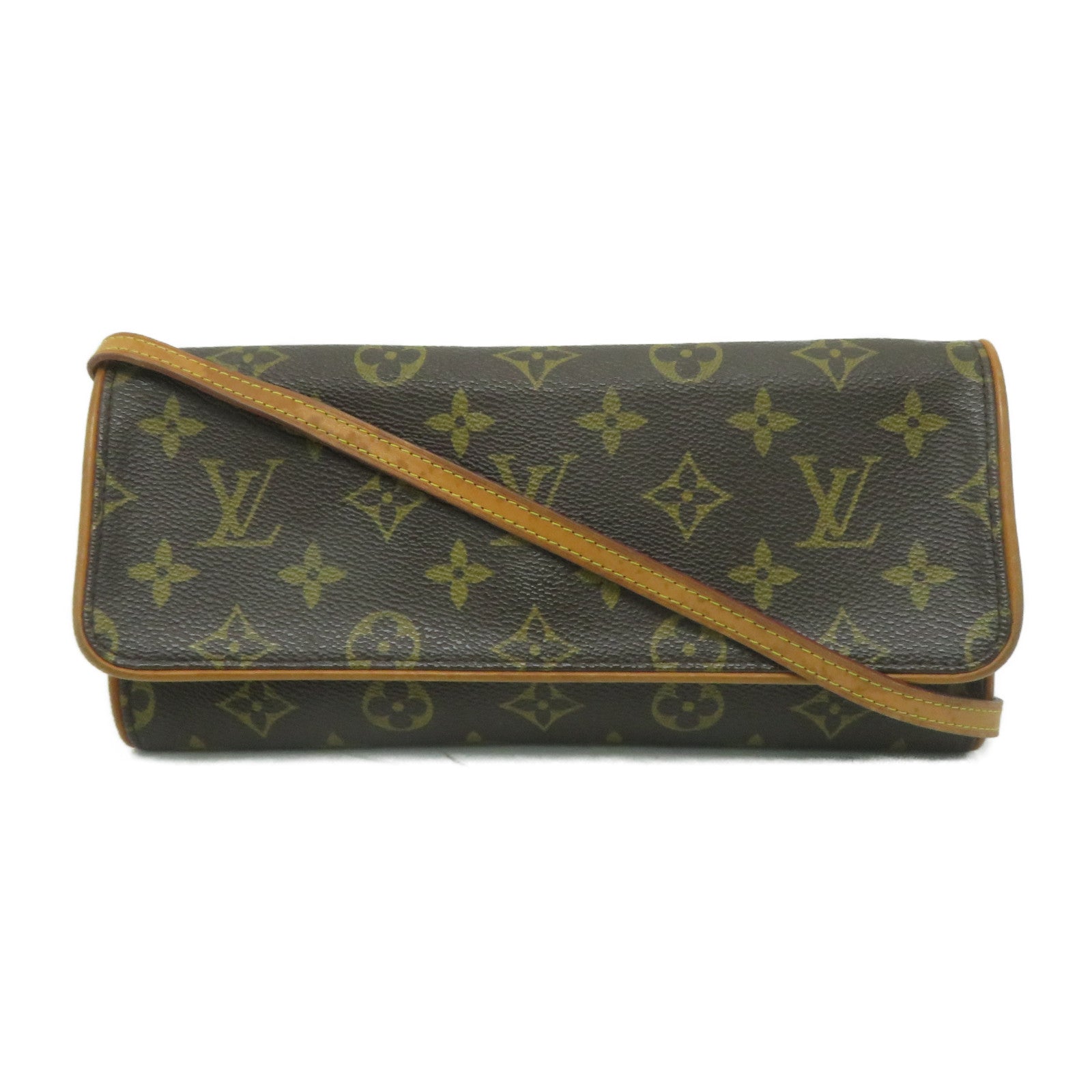 LOUIS VUITTON Monogram Pochette Twin GM金扣肩背袋啡色
