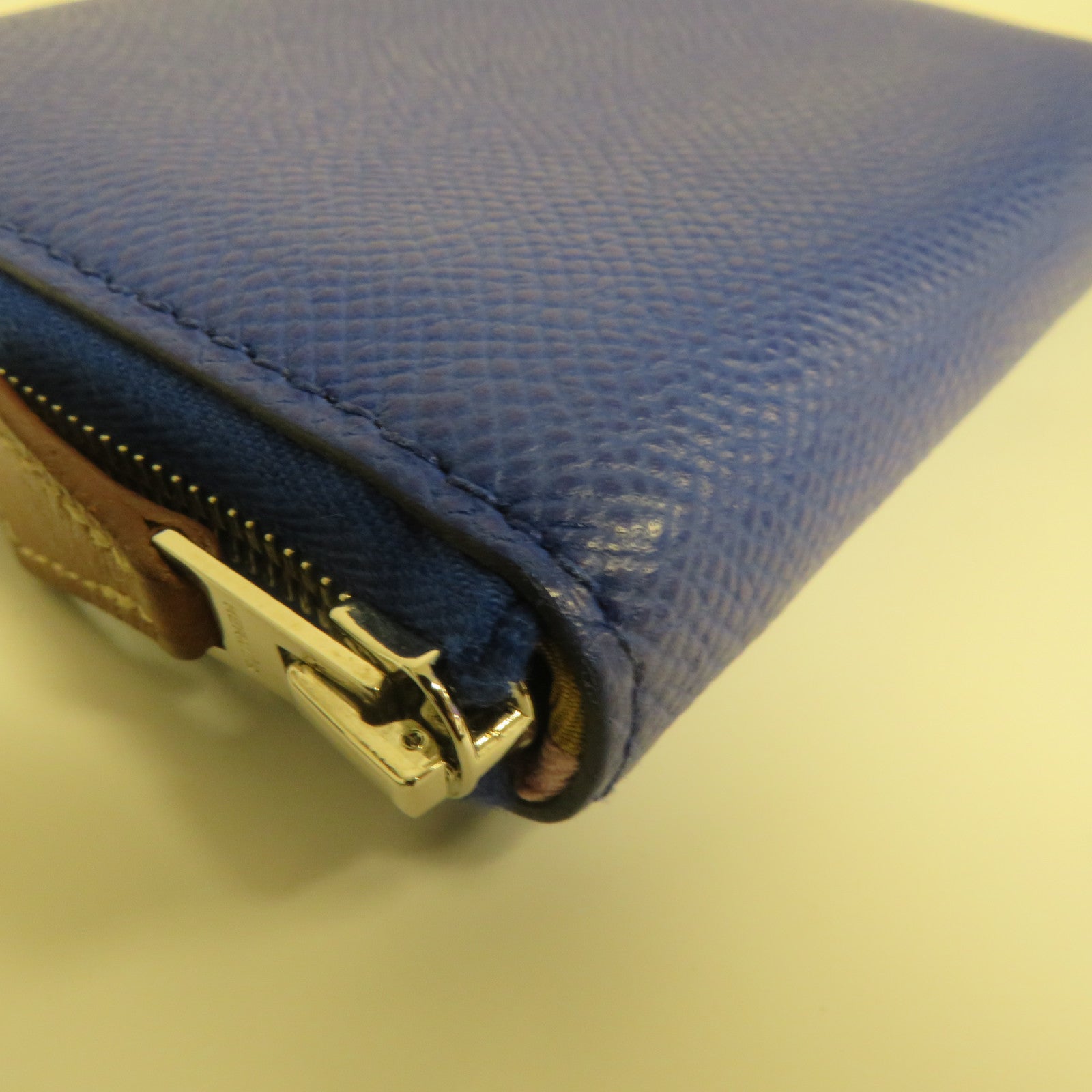 HERMES Epsom皮革銀扣Wallet錢包藍色