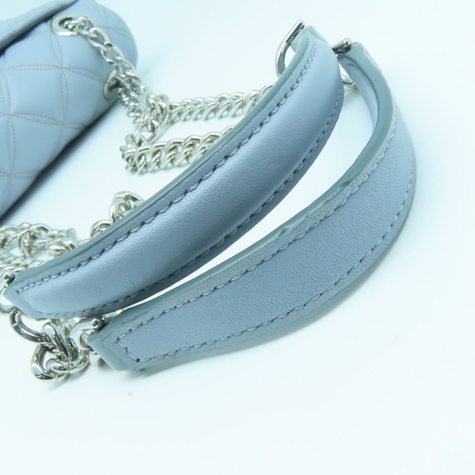 Kate Spade 皮革Chain Shoulder Bag银扣链带肩背袋浅蓝色
