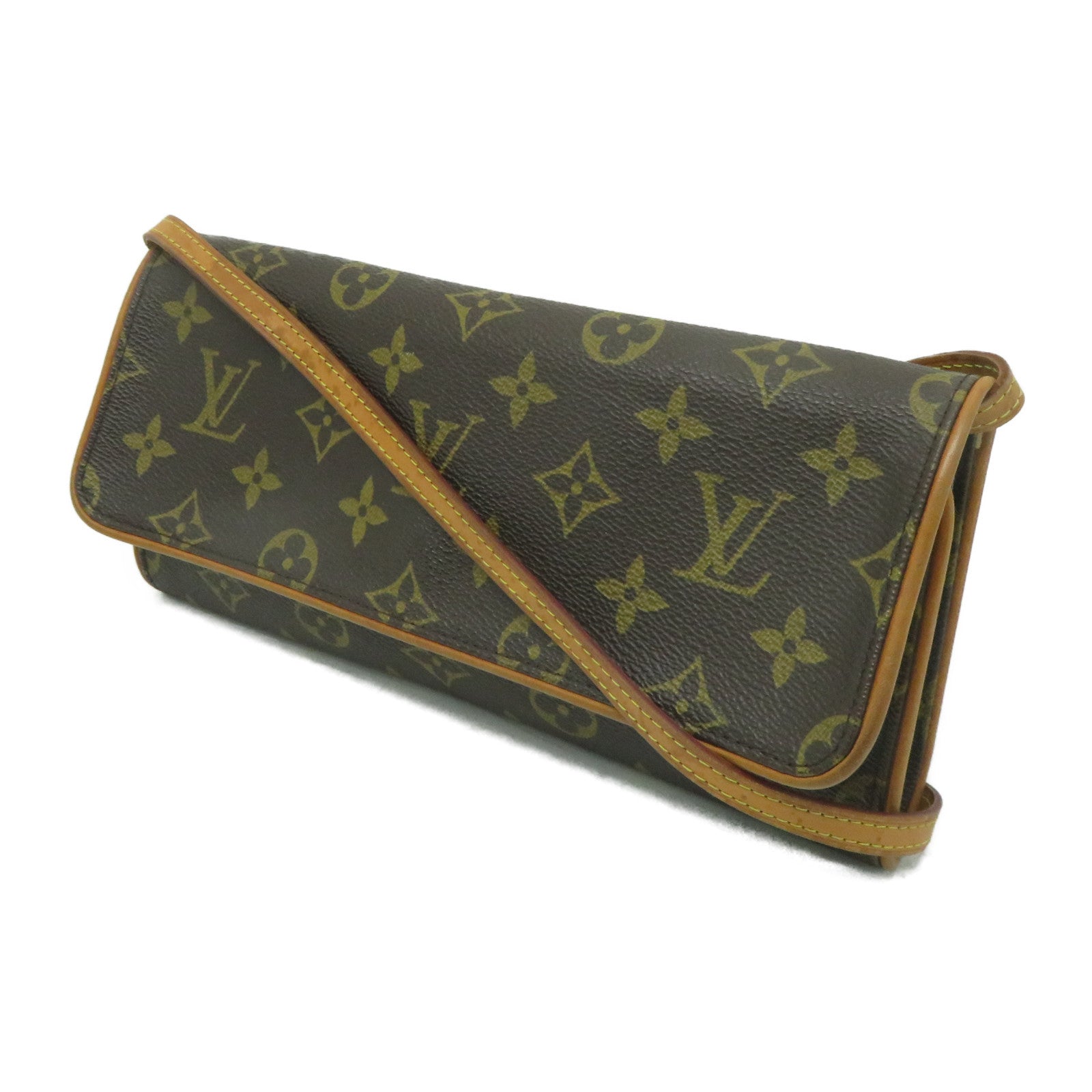 LOUIS VUITTON Monogram Pochette Twin GM金扣肩背袋啡色
