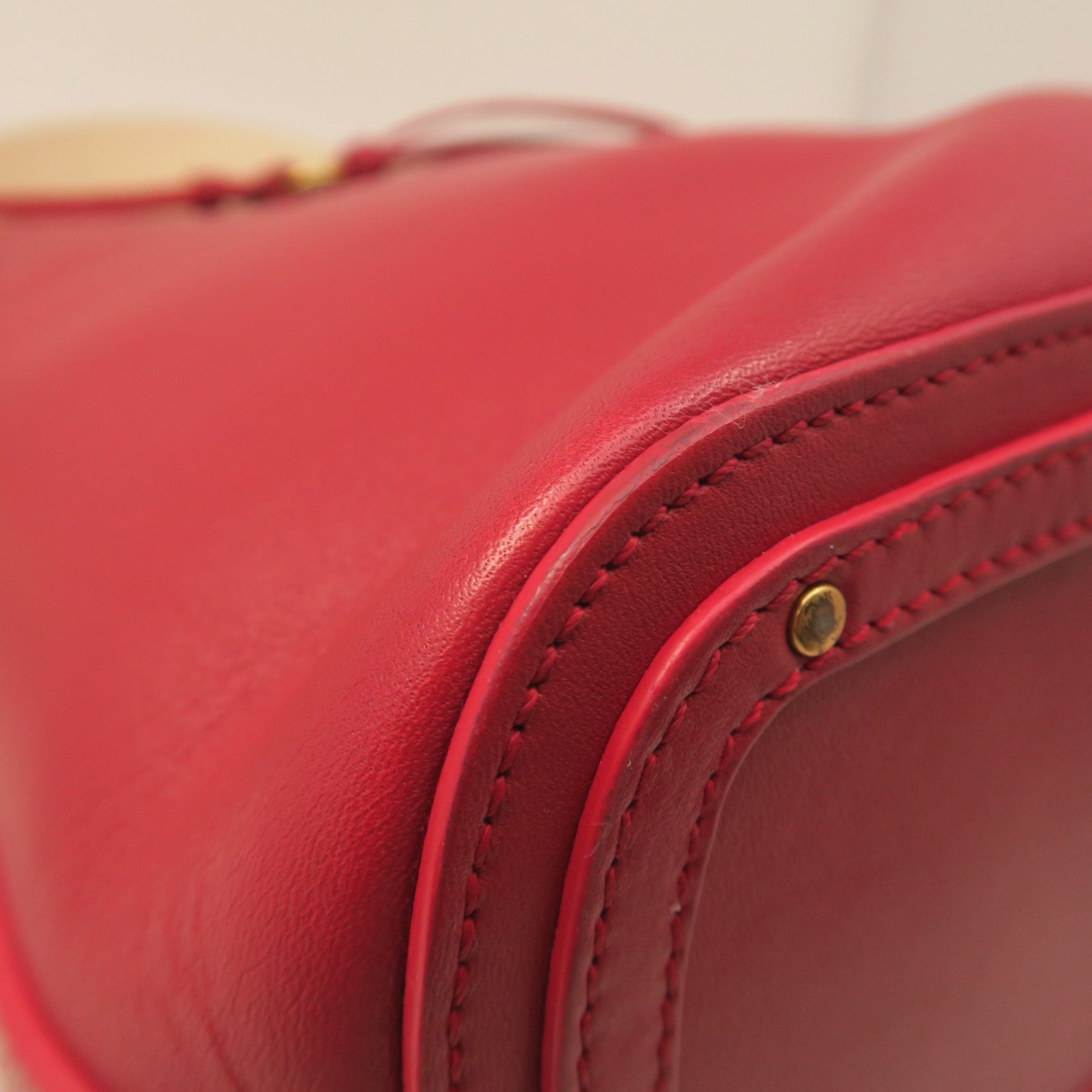 Chloe Leather Shoulder Bag Gold Button Shoulder Bag Red
