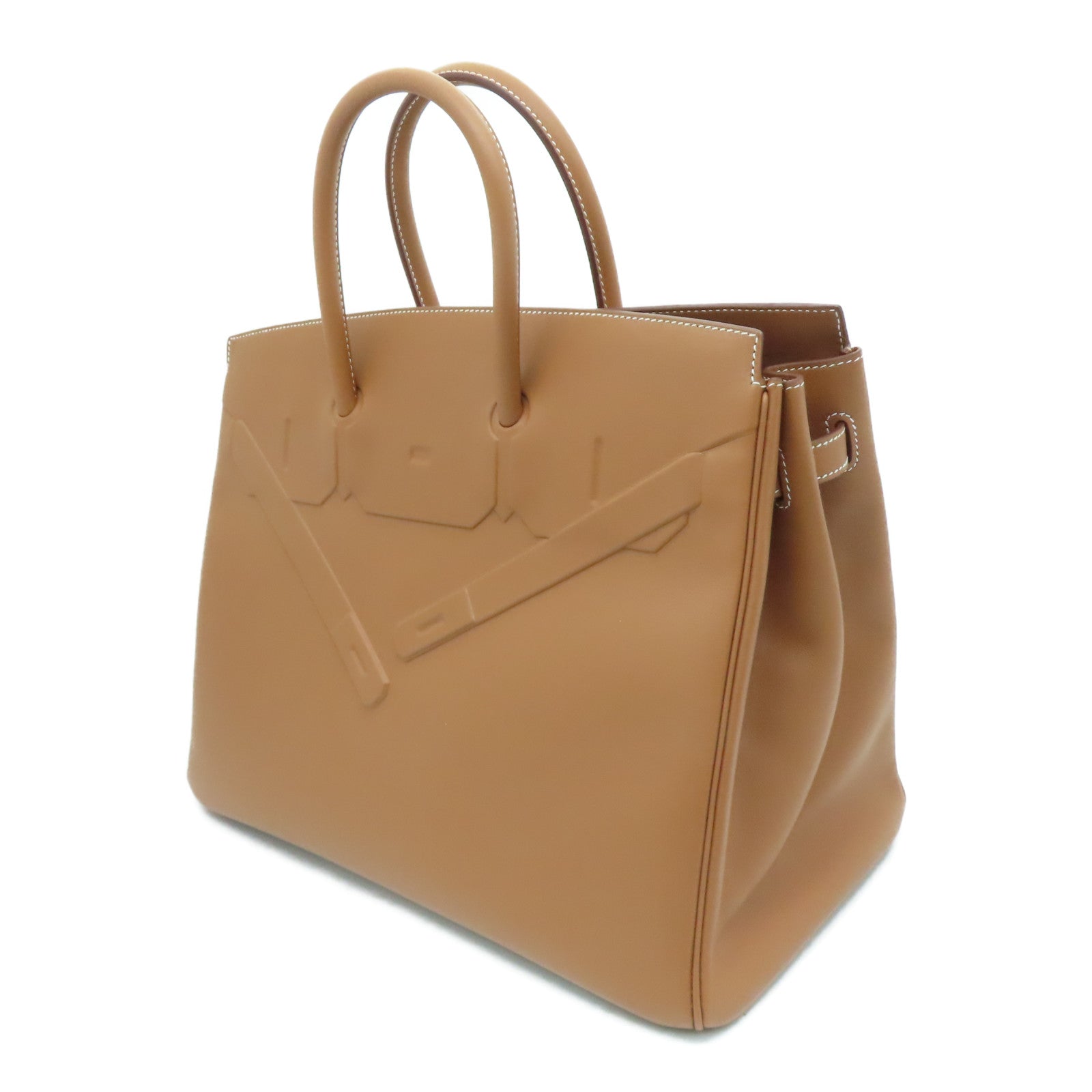 HERMES [Sharp Discount] Swift Leather Shadow 35 Handle Bag Gold