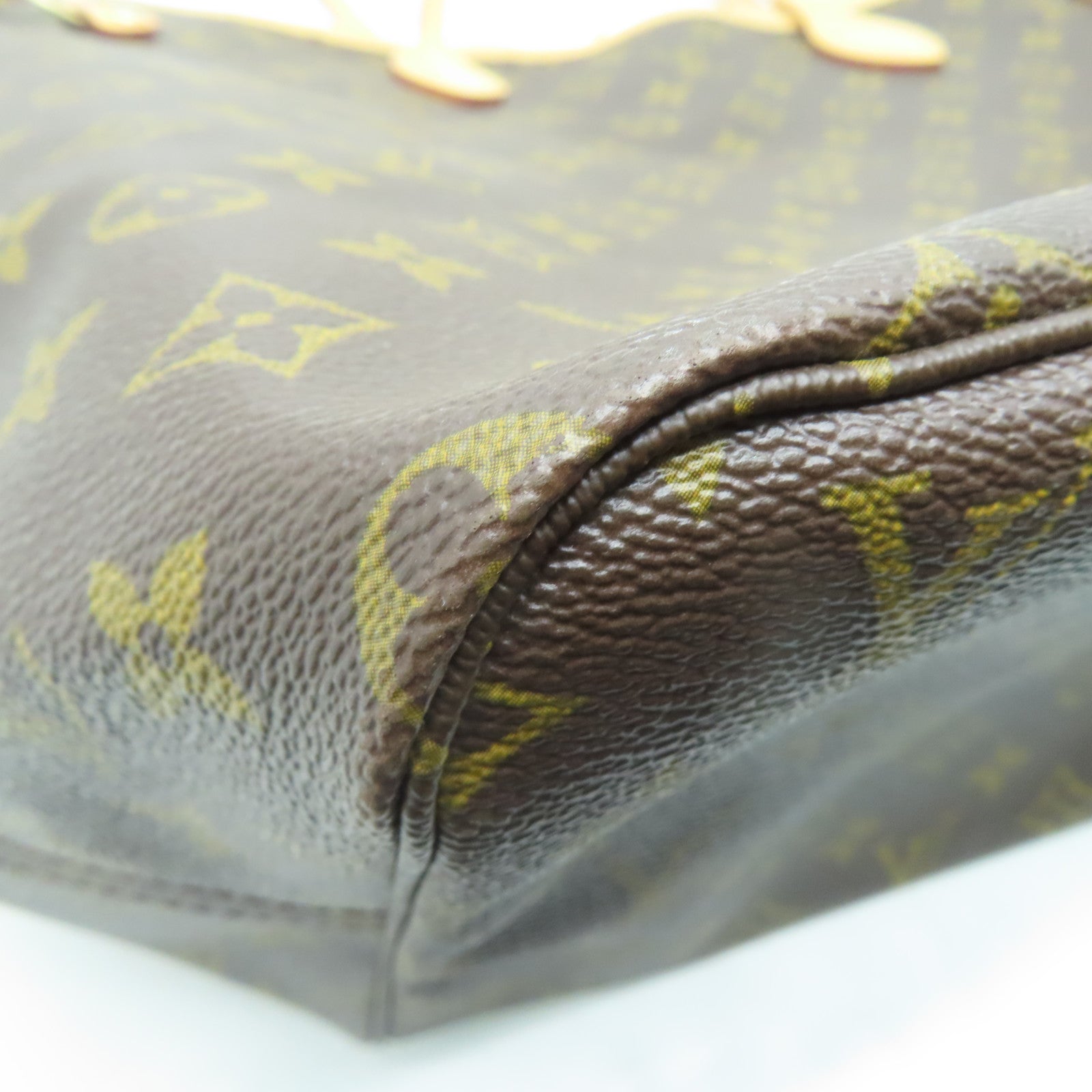 LOUIS VUITTON Monogram Neverfull GM gold buckle shoulder bag / hand bag brown