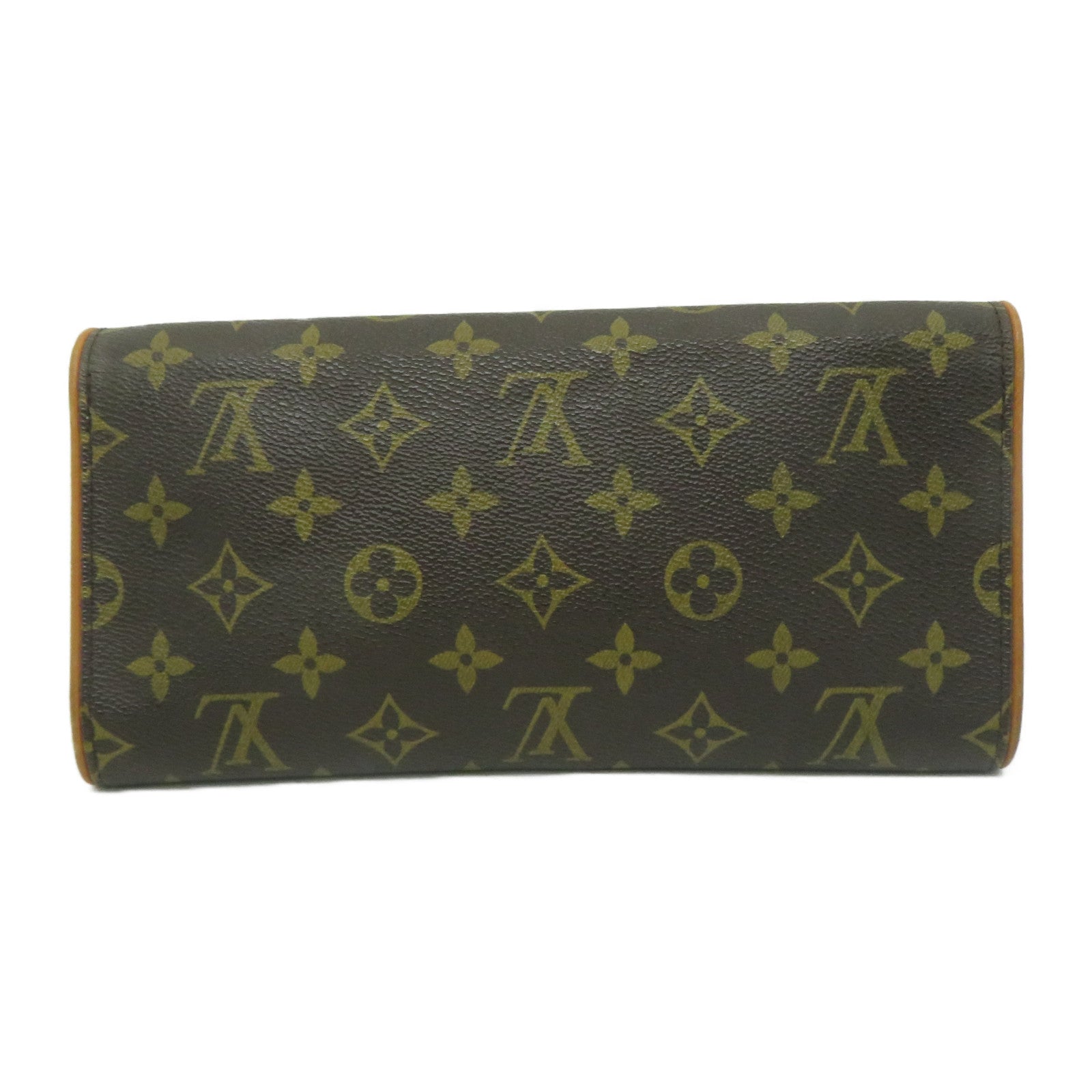 LOUIS VUITTON Monogram Pochette Twin GM金扣肩背袋啡色