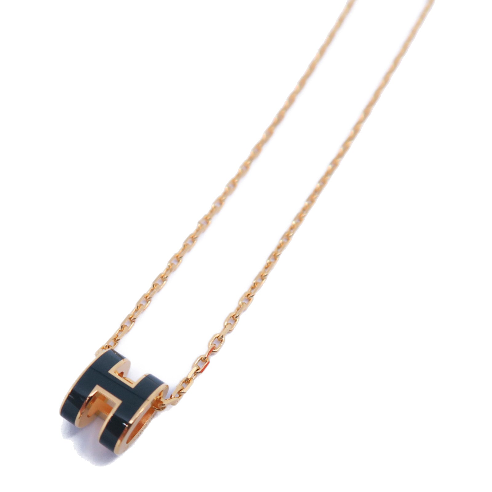 HERMES 金屬Mini Pop H金扣項鍊綠色