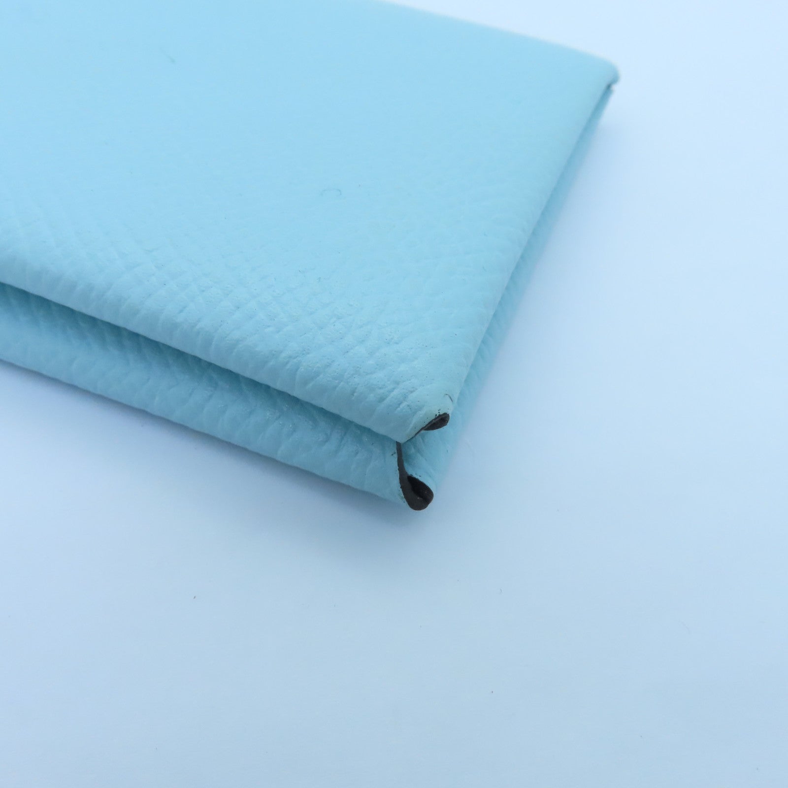HERMES Epsom Leather Calvi Silver Buckle Card Holder Northern Blue