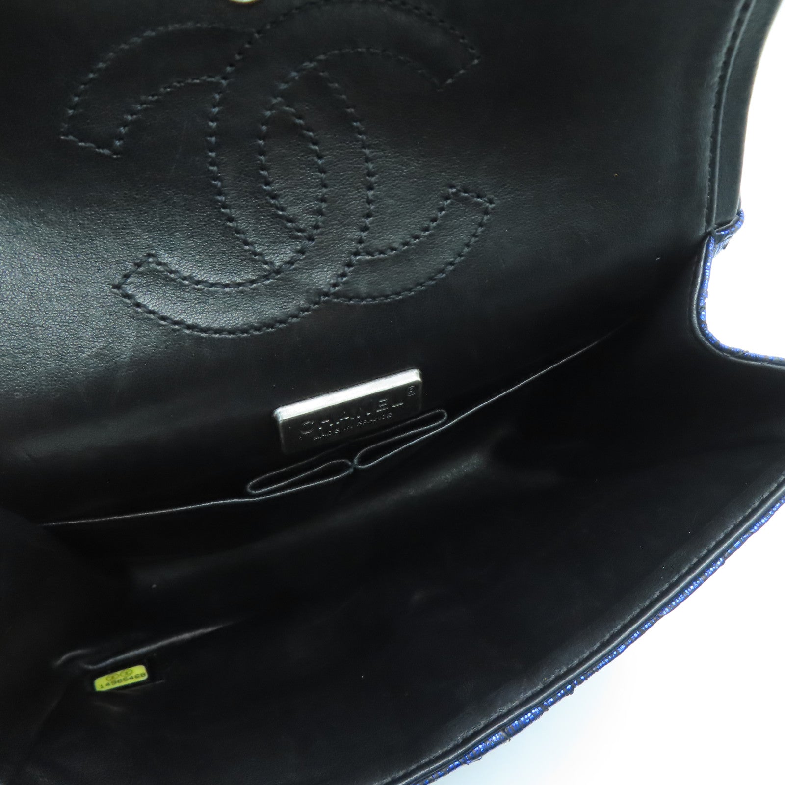 CHANEL 【激減優惠】菱格蛇皮皮革Chain Shoulder Bag鏈條銀扣肩背袋藍色