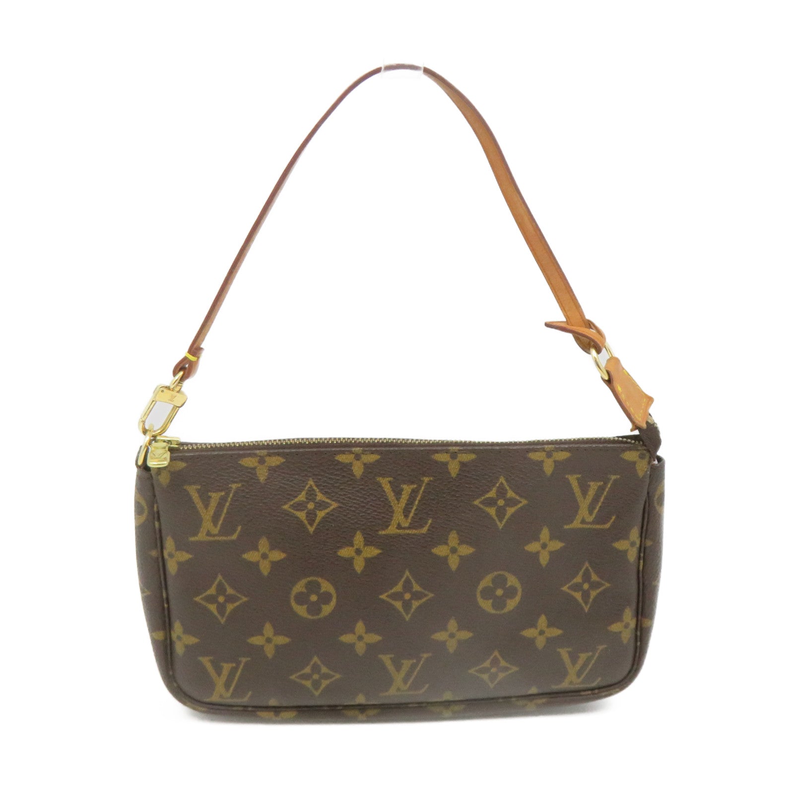 LOUIS VUITTON Monogram Pochette Accessories Pouch Hand Bag Brown