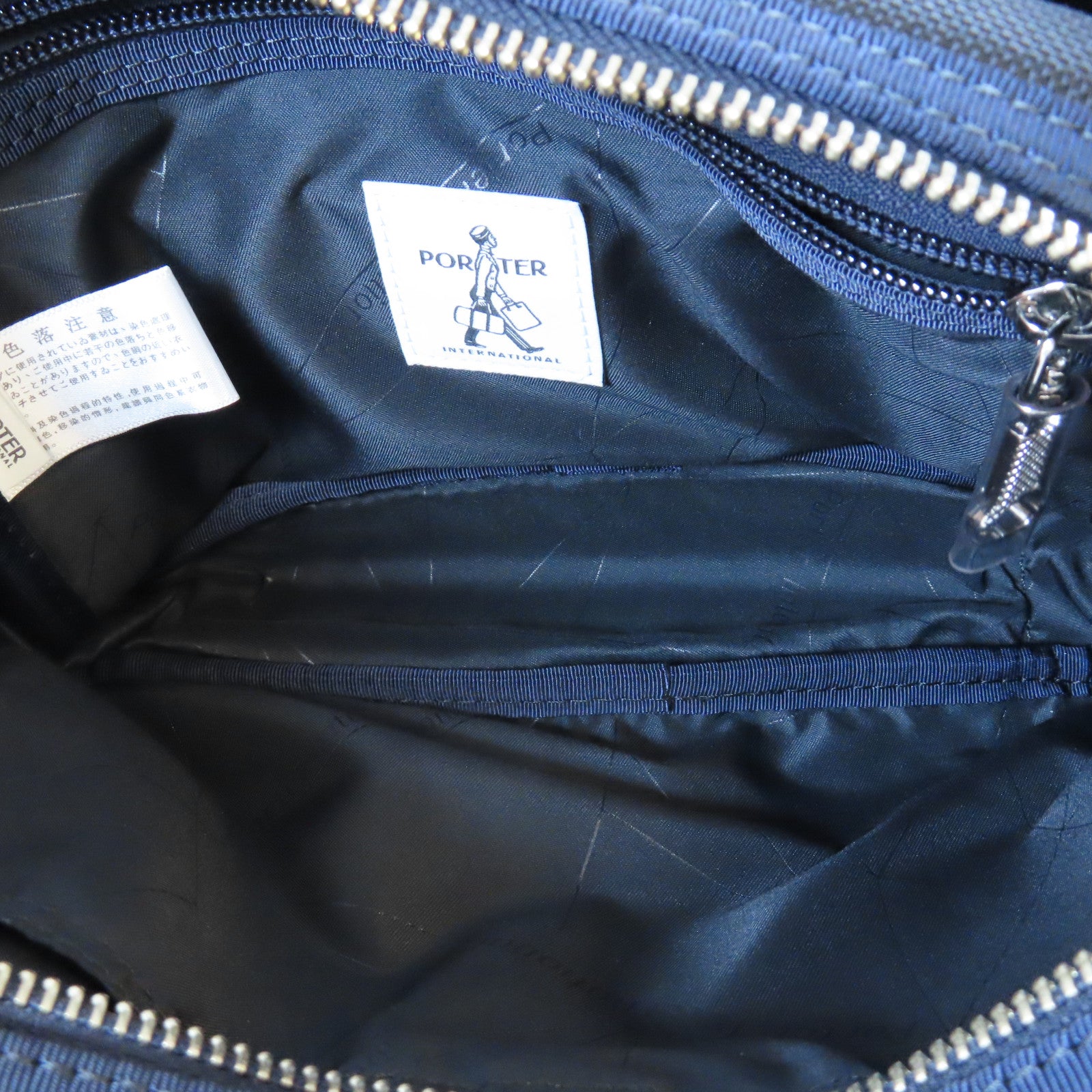 PORTER 尼龍Cross Carry Bag金扣肩背袋深藍色