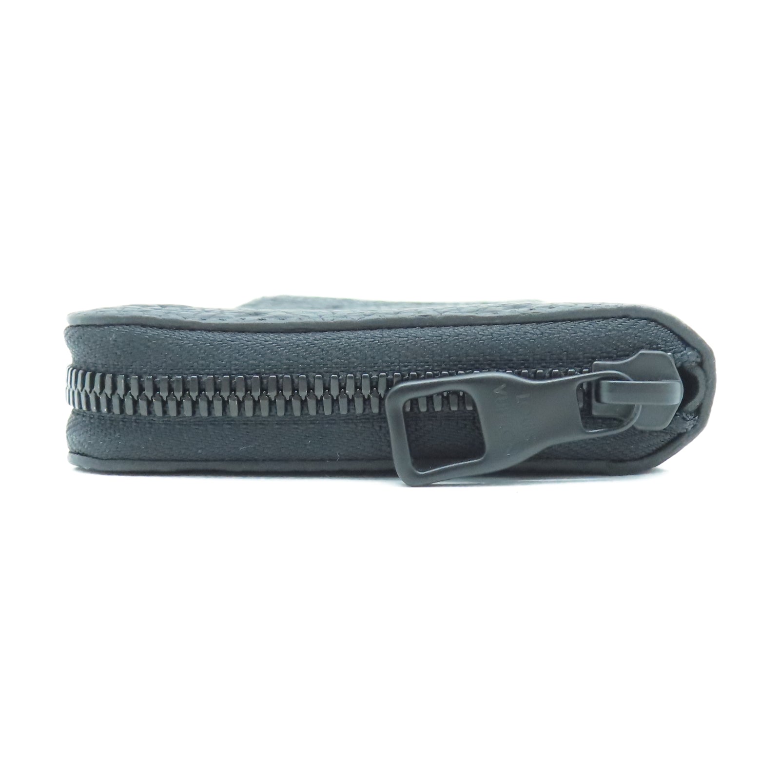 LOUIS VUITTON 牛皮皮革Zip Vertical Wallet银扣长钱包黑色