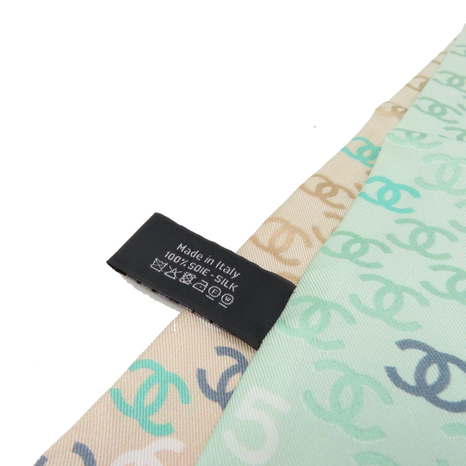 CHANEL 絲質Scarf絲巾粉紅色/淺綠色/彩色