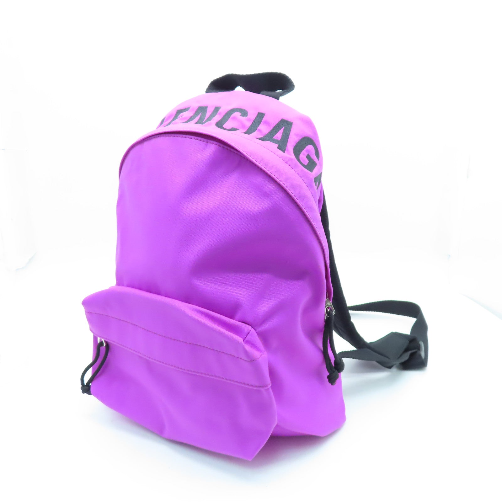 BALENCIAGA 尼龍Backpack銀扣背包紫色/黑色