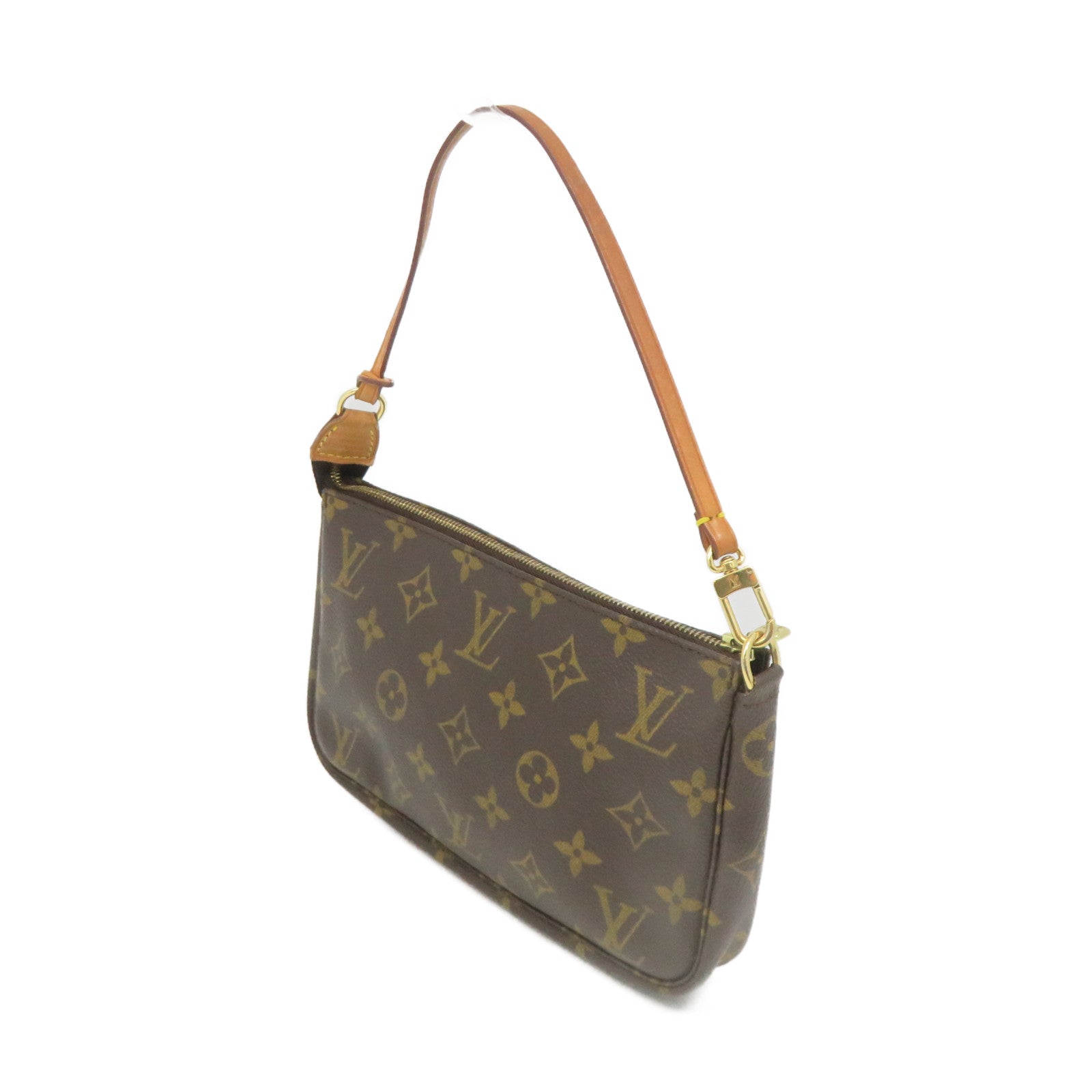 LOUIS VUITTON Monogram Pochette Accessories Pouch Hand Bag Brown