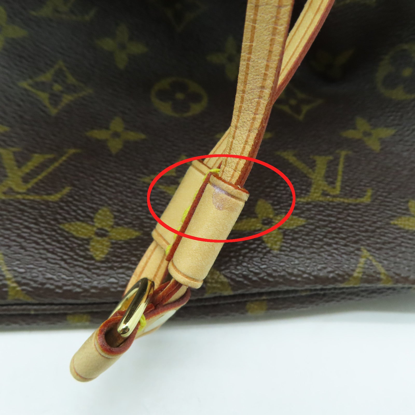 LOUIS VUITTON Monogram Neverfull GM gold buckle shoulder bag / hand bag brown
