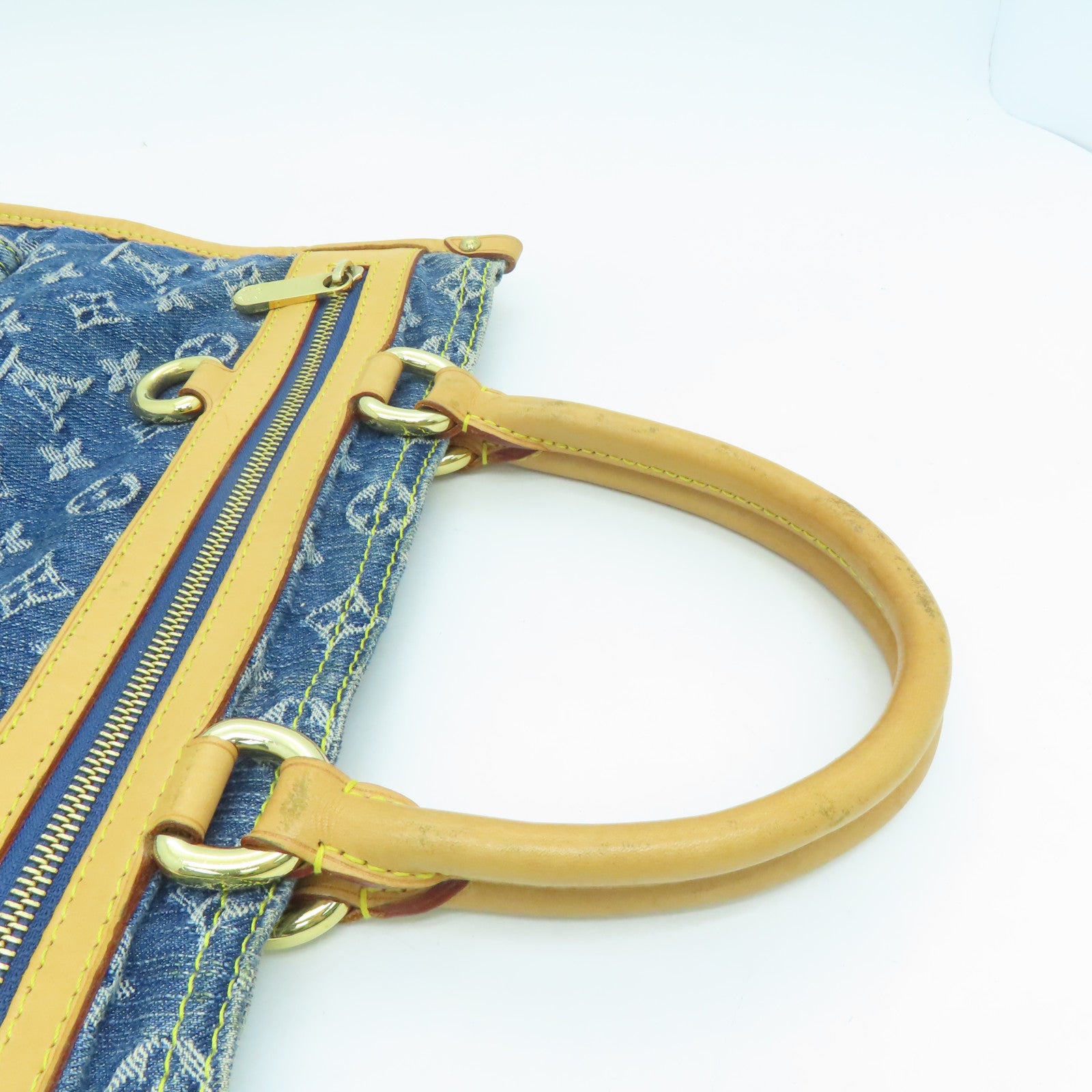 LOUIS VUITTON Monogram DenimFlat Shopper Tote金扣手挽袋蓝色